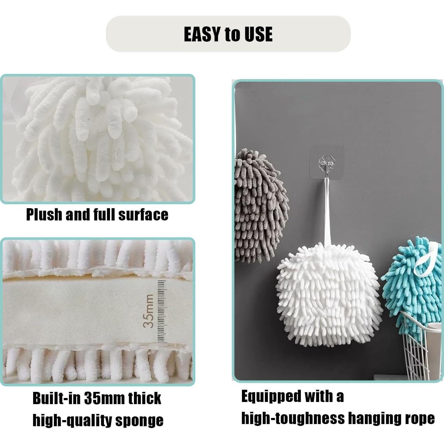 Toalla de Mano Chenille Gris MIXNEX - Secado Rápido 17x17cm