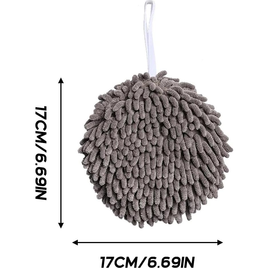 Toalla de Mano Chenille Gris MIXNEX - Secado Rápido 17x17cm