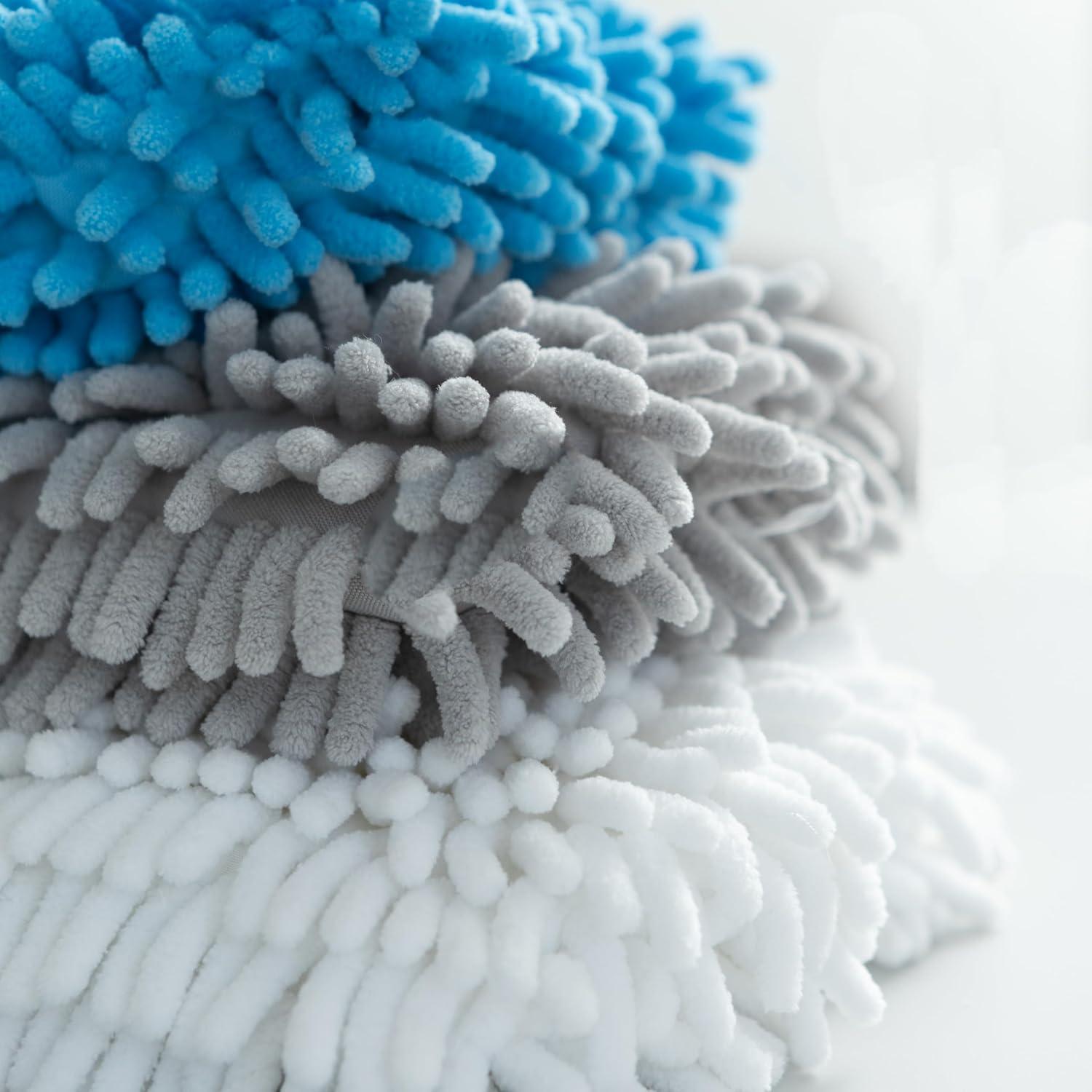 Toalla de Mano Chenille Gris MIXNEX - Secado Rápido 17x17cm