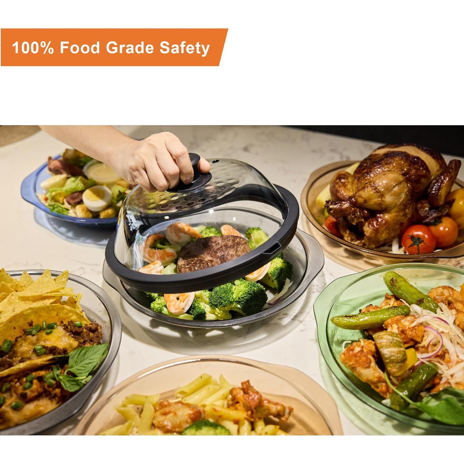 Tapa de Microondas OEC de Vidrio Templado 24.1 cm - Libre de BPA