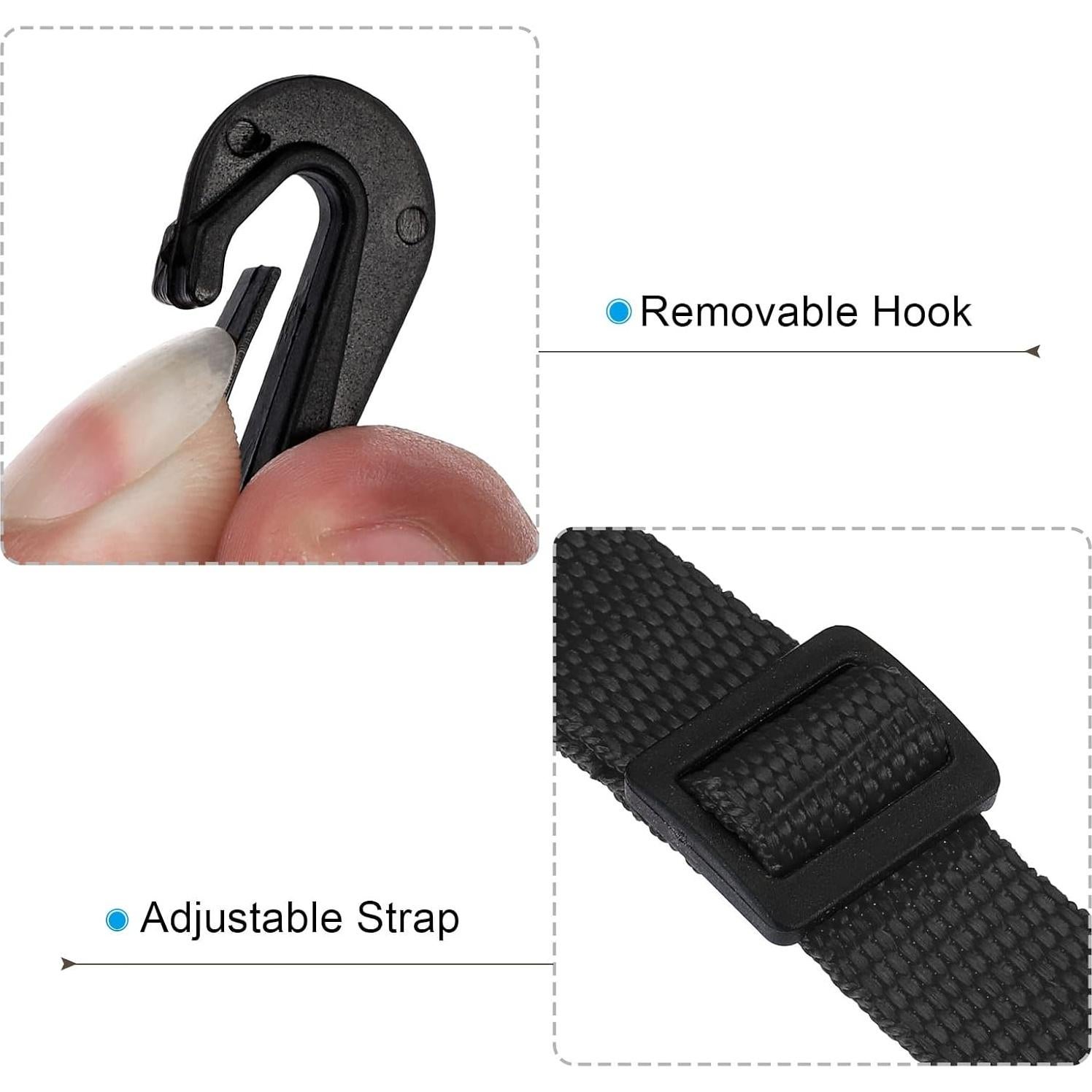 Correa de Hombro Ajustable PATIKIL 20mm x 1.1m Negro - 2 Clips