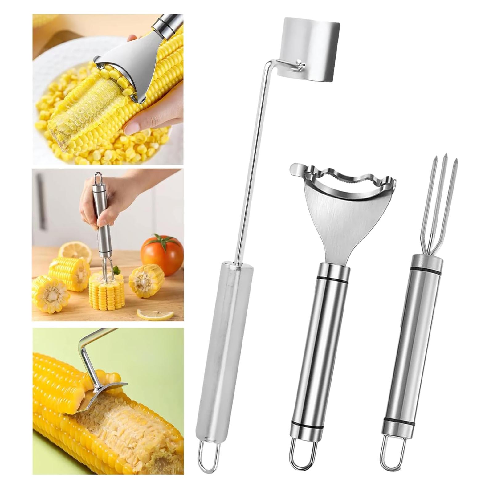 Juego de Peladores de Maíz 3 Pcs Juyght Acero Inoxidable