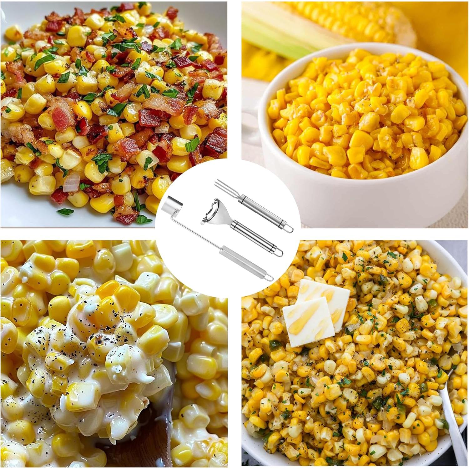 Juego de Peladores de Maíz 3 Pcs Juyght Acero Inoxidable