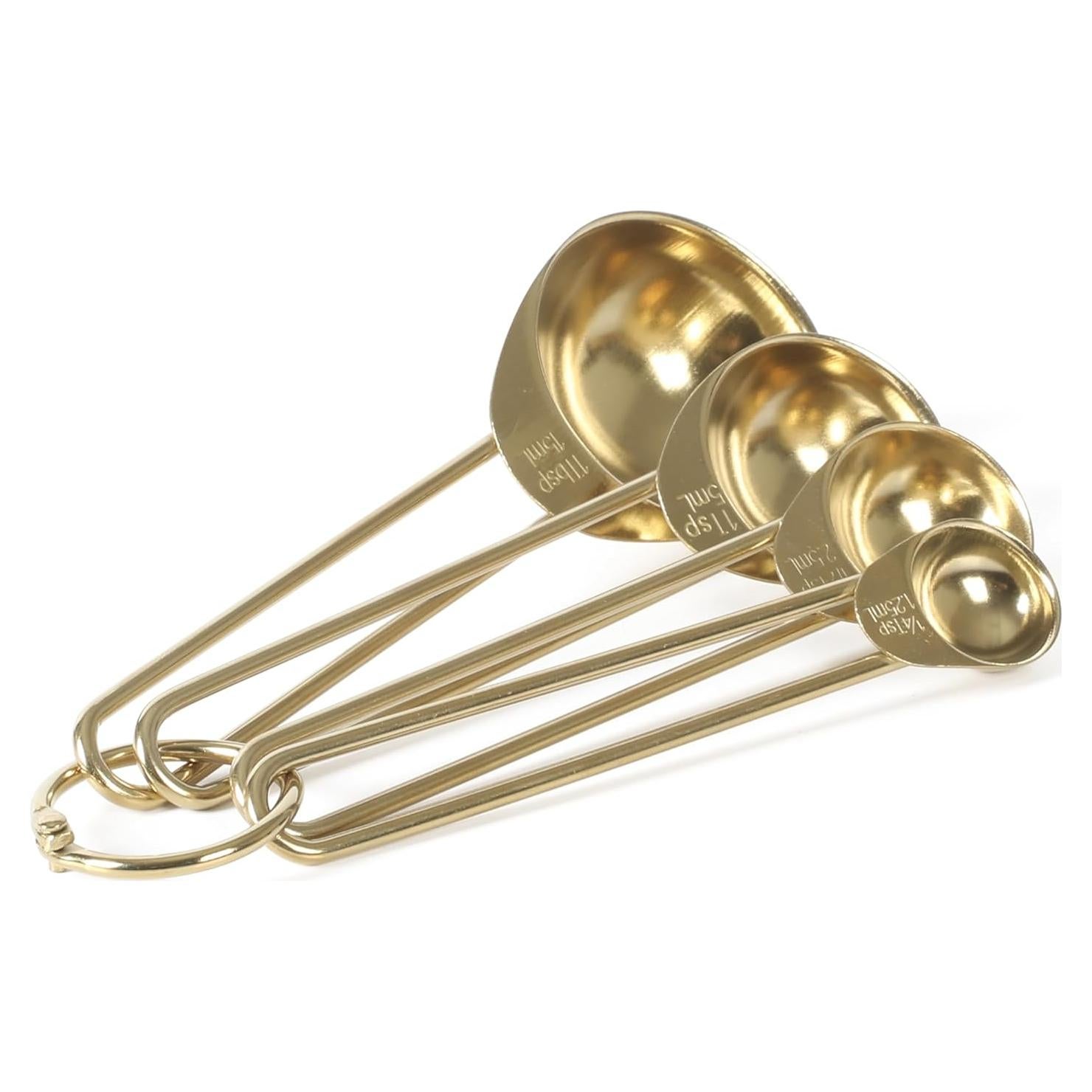 Juego de Cucharas Medidoras Doradas Martha Stewart 4 Piezas