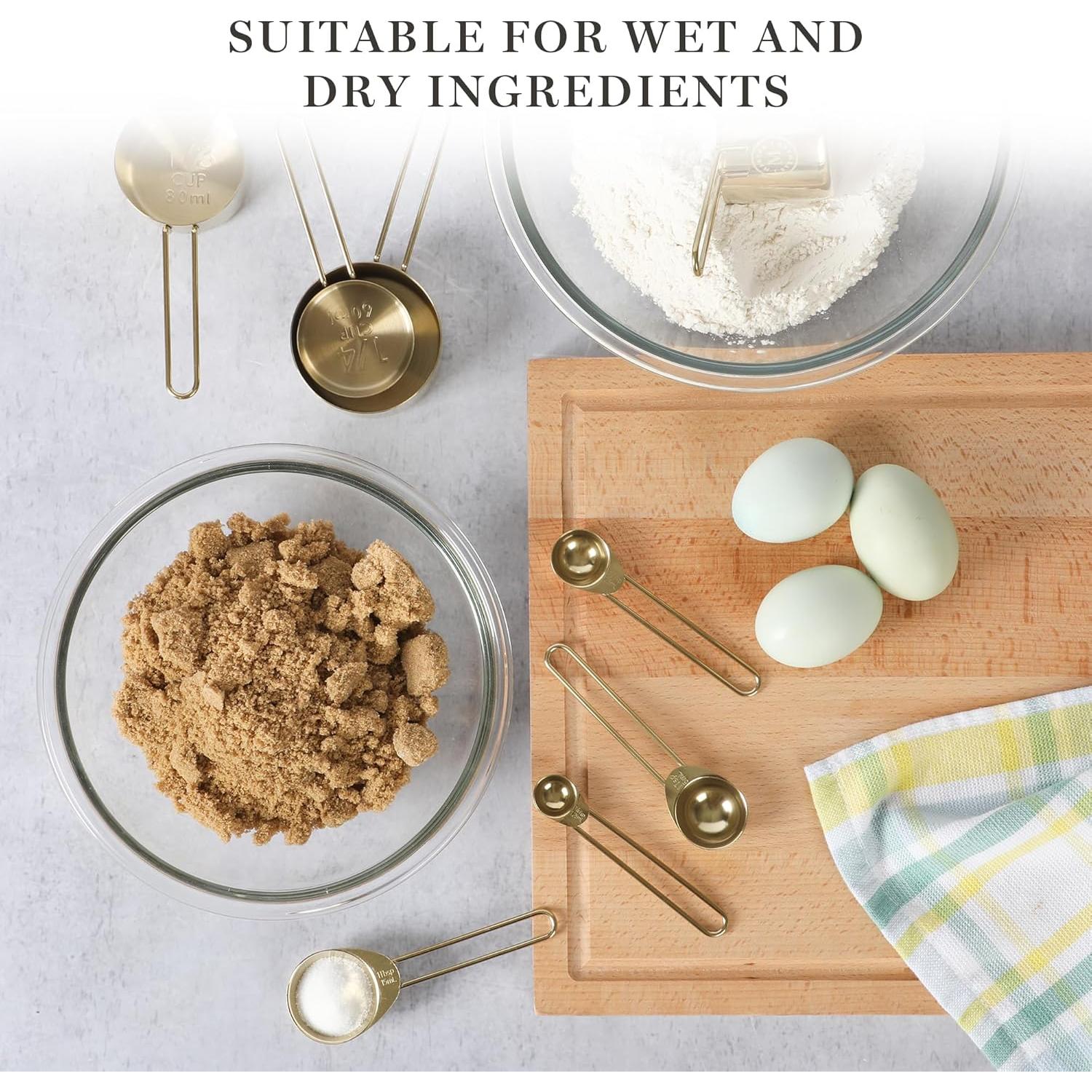 Juego de Cucharas Medidoras Doradas Martha Stewart 4 Piezas