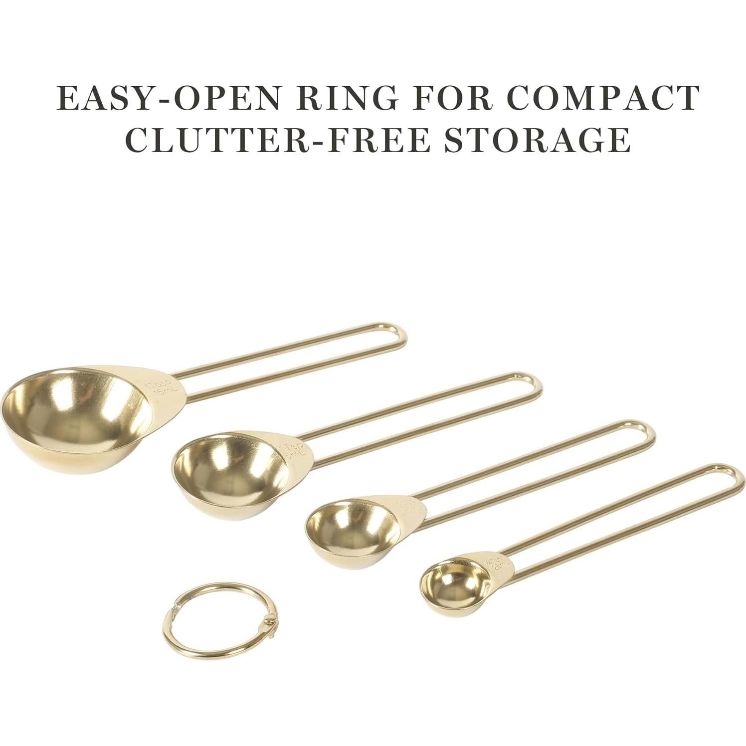 Juego de Cucharas Medidoras Doradas Martha Stewart 4 Piezas