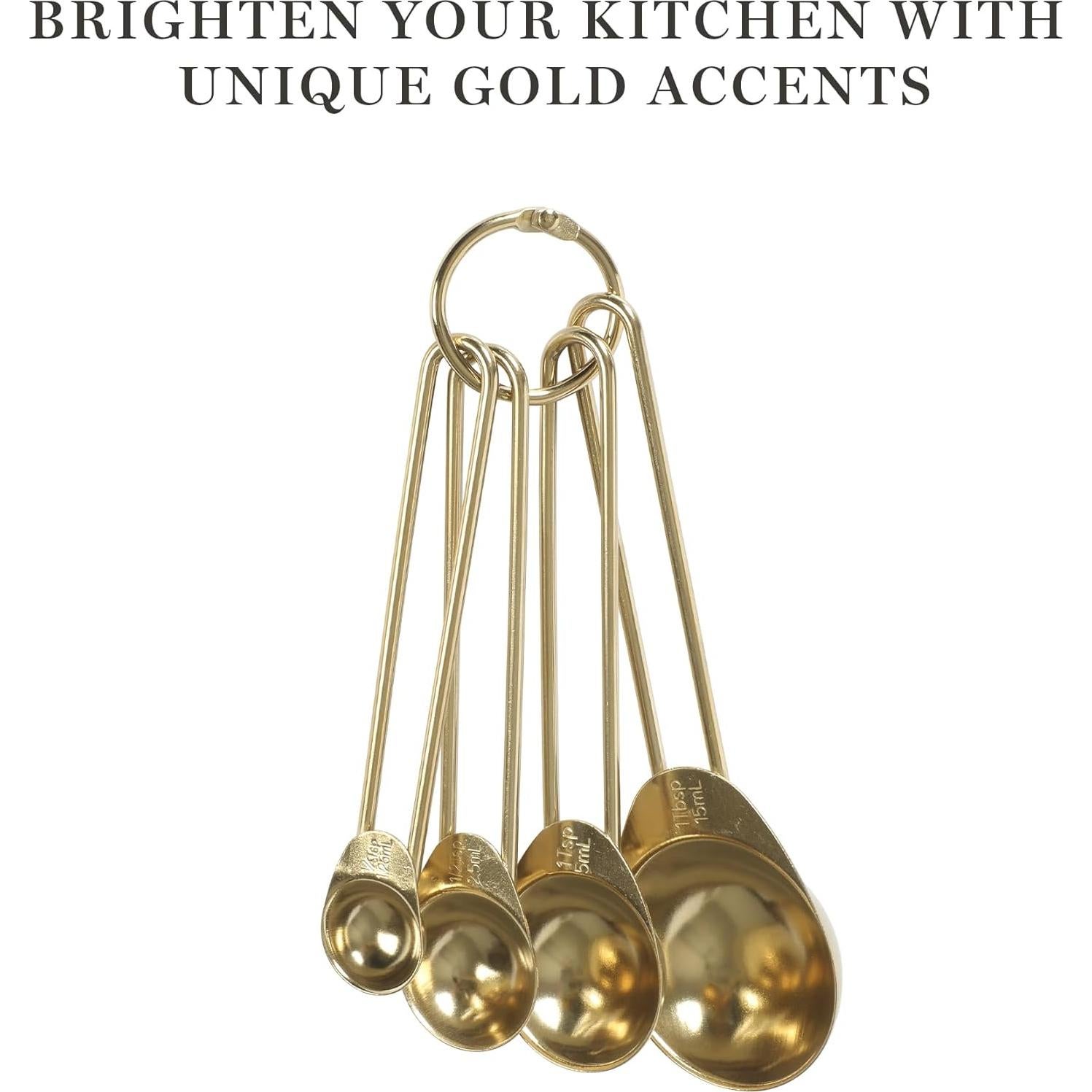 Juego de Cucharas Medidoras Doradas Martha Stewart 4 Piezas