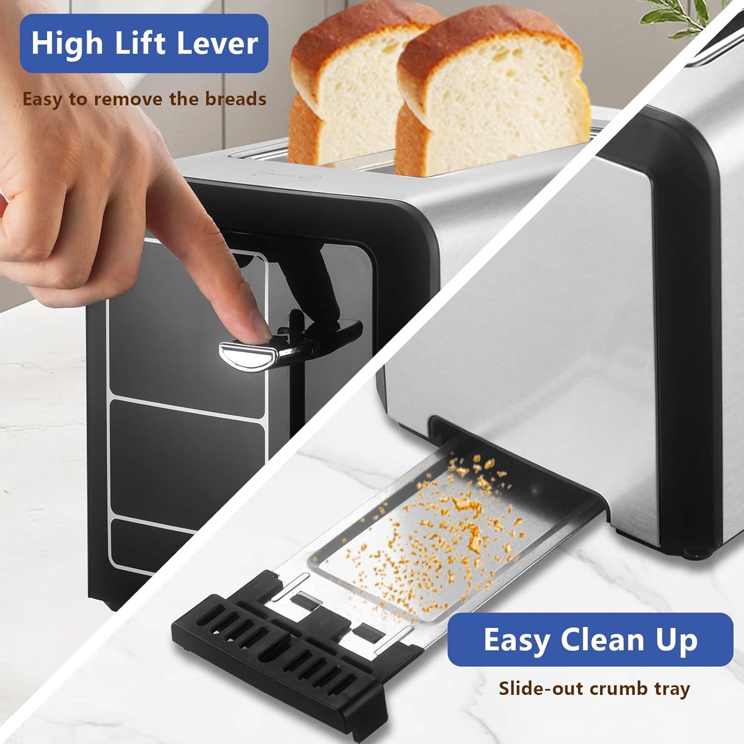 Tostadora Digital SAKAMOSH 2 Rebanadas Acero Inoxidable 800W