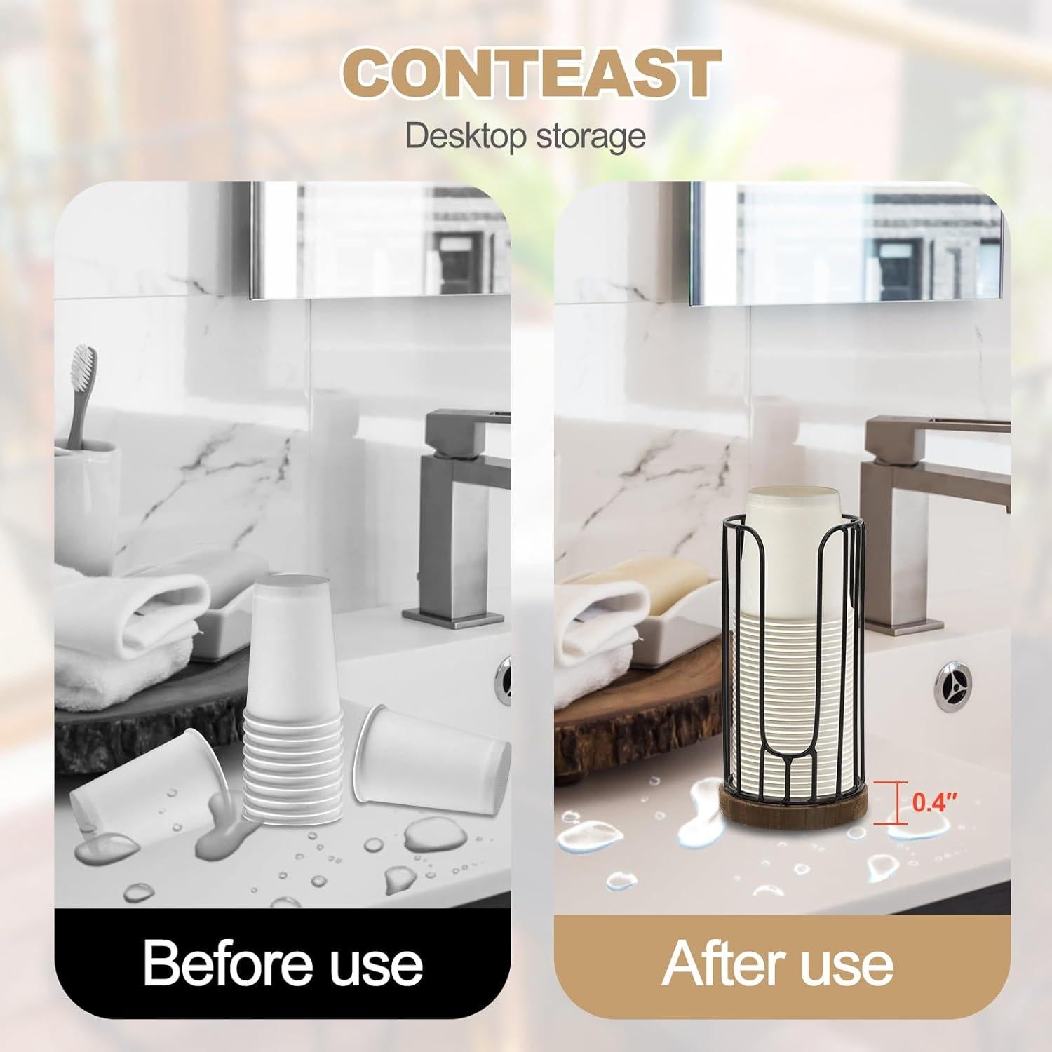 Dispensador de Tazas de Baño Tanggiteck 2 Soportes 3oz