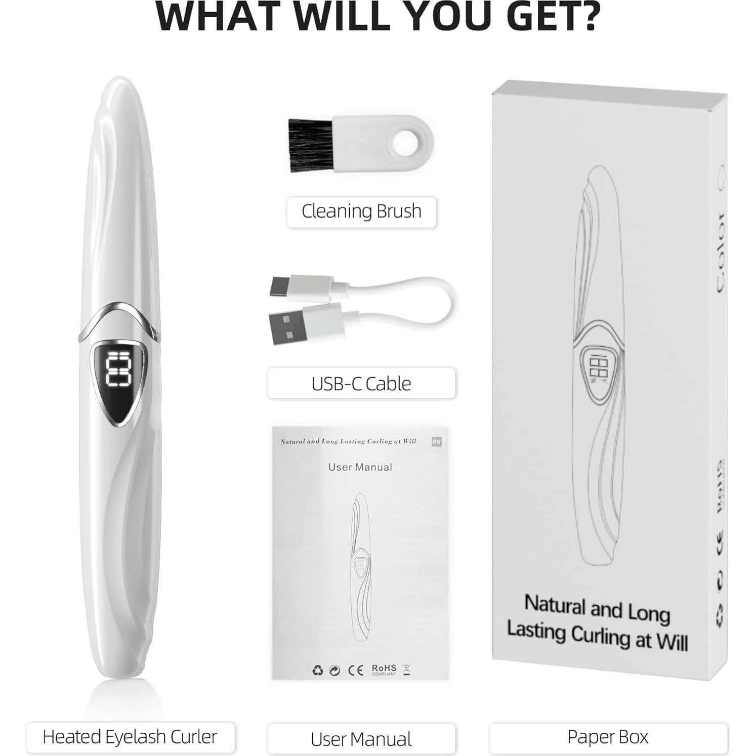 Rizador de Pestañas Eléctrico ZAPAL S600 Blanco Plata 24H