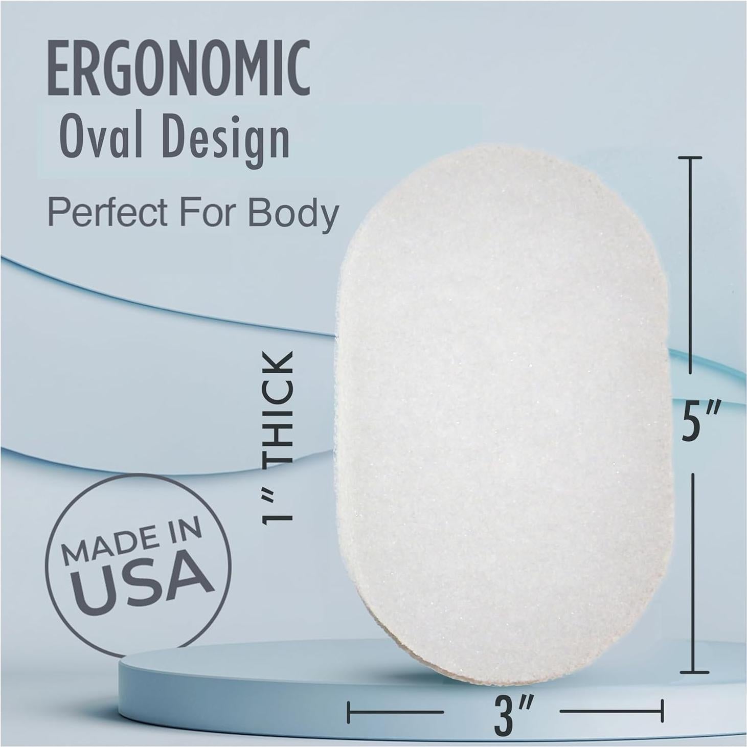 HartFelt Bath Sponge | Soft Exfoliating Body Sponge for Dead Skin | Chemical-Free Bath Scrubber for Body | Cleanses Skin from Dirt & Excess Oil | Made in USA - 1 Count