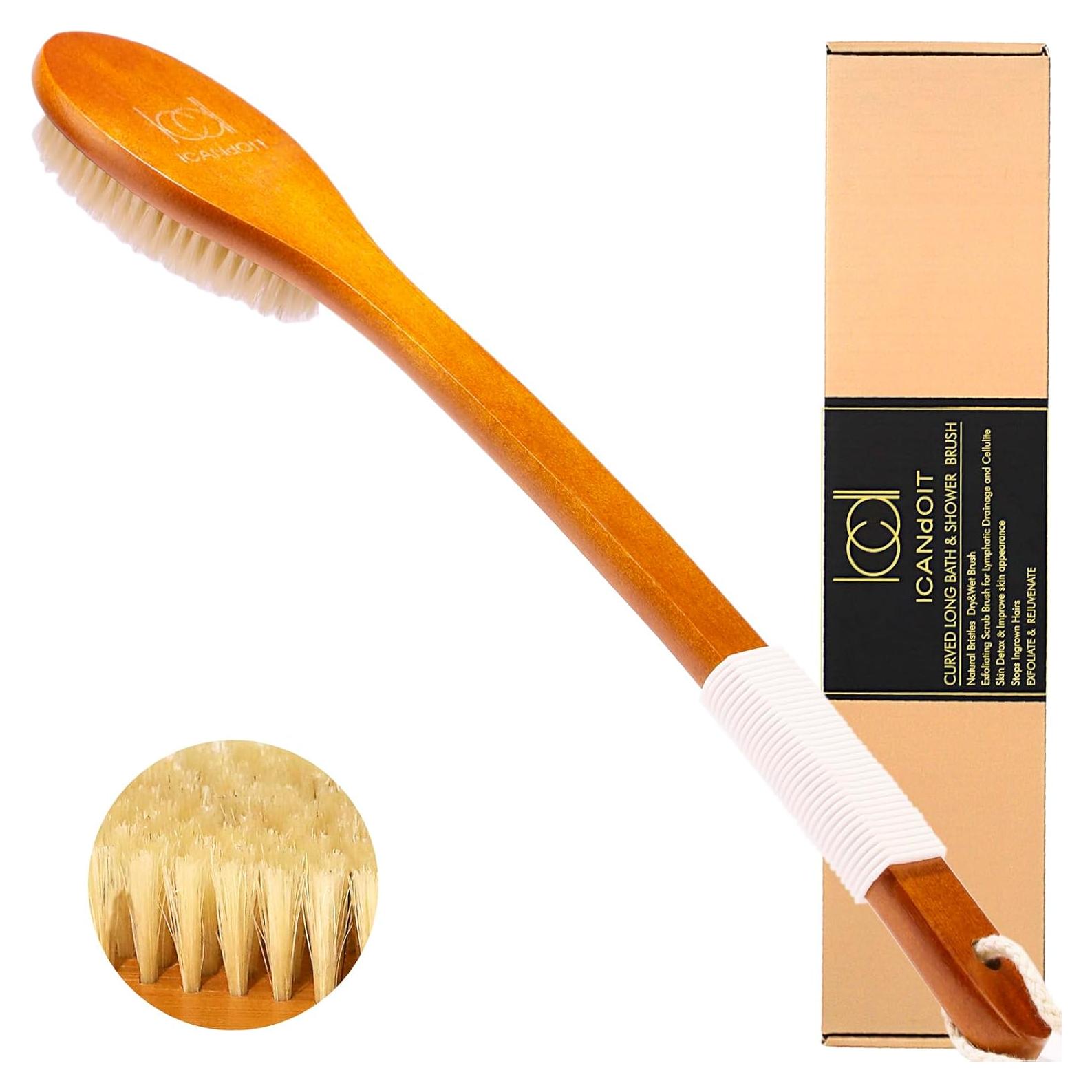 Cepillo de Baño ICANdOIT con Cerdas de Jabalí 45 cm Antideslizante