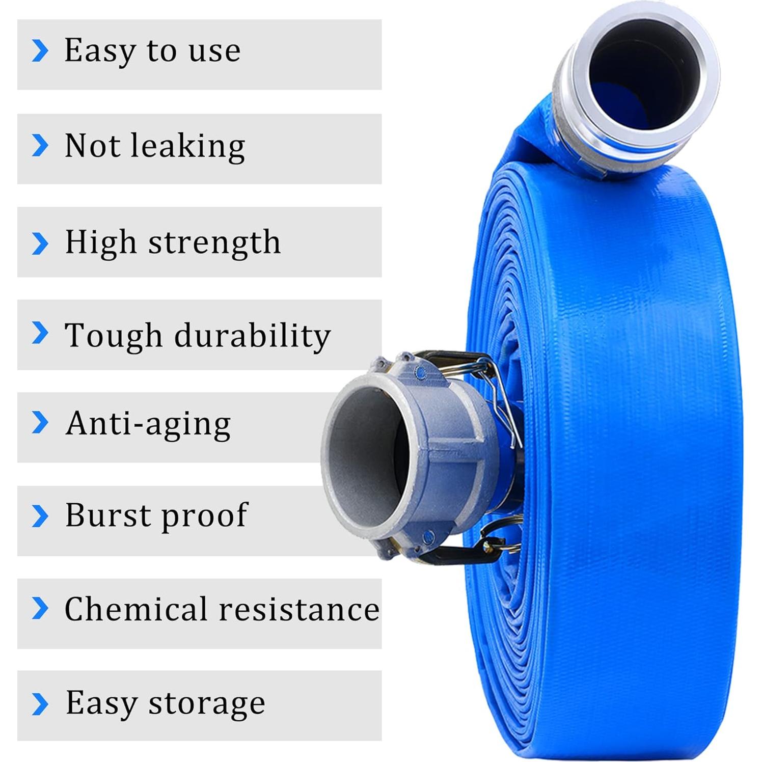 Manguera de Desagüe PVC Lay Flat 1" x 30.48m Geowaky