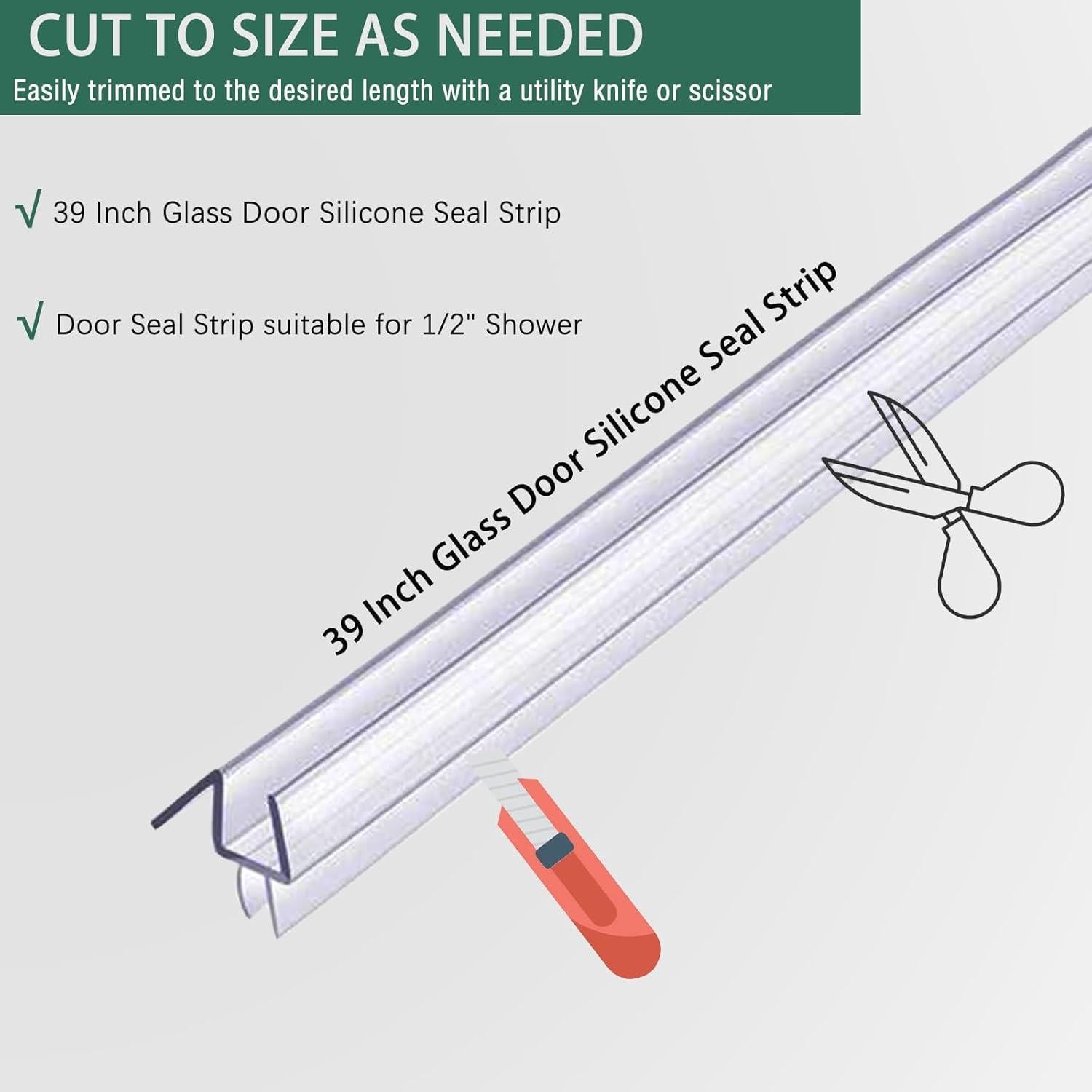 Paquete de 2 tiras de sellado de silicona ELYXIAN 12mm x 99cm