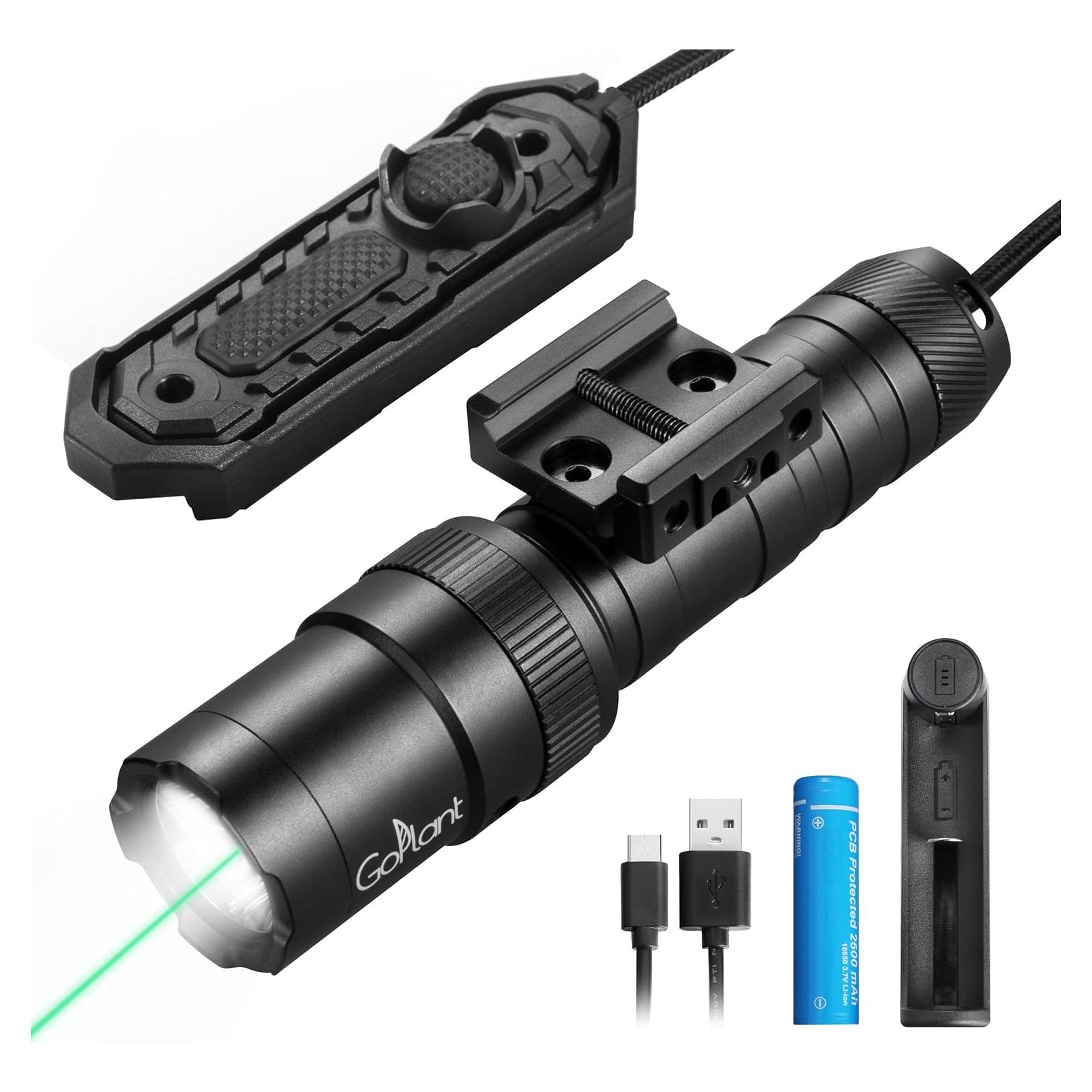 Linterna táctica LED GOPLANT GP-FL01 SE 2000 lúmenes con láser