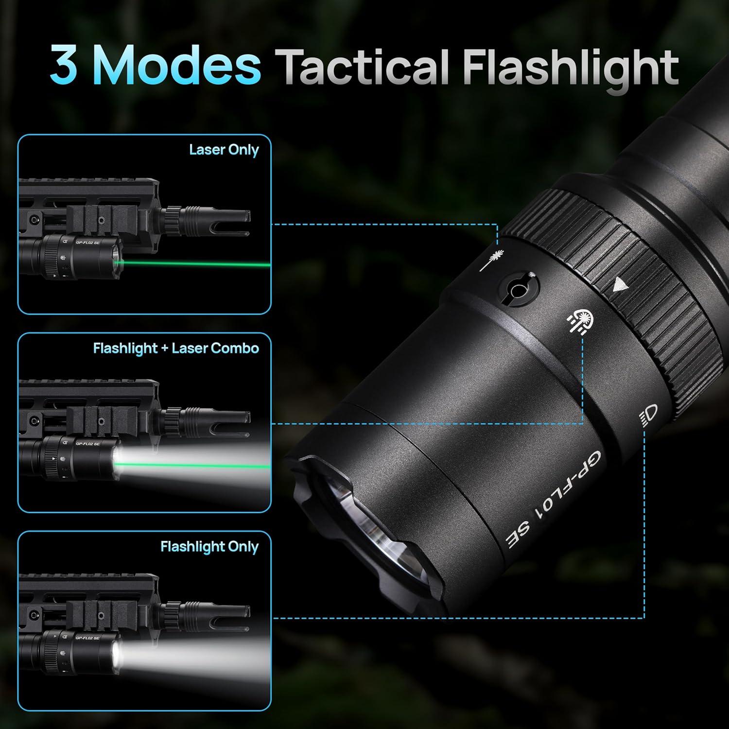 Linterna táctica LED GOPLANT GP-FL01 SE 2000 lúmenes con láser