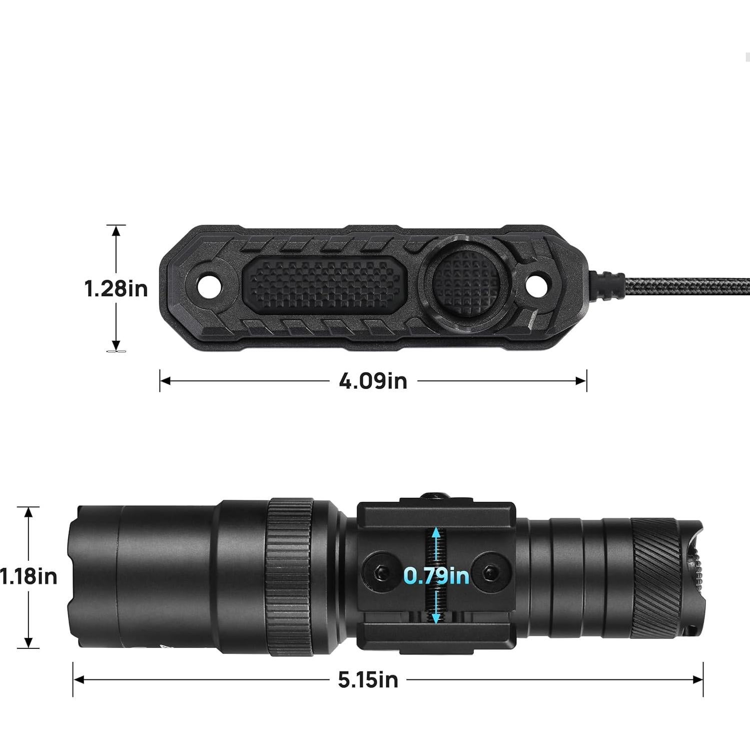 Linterna táctica LED GOPLANT GP-FL01 SE 2000 lúmenes con láser