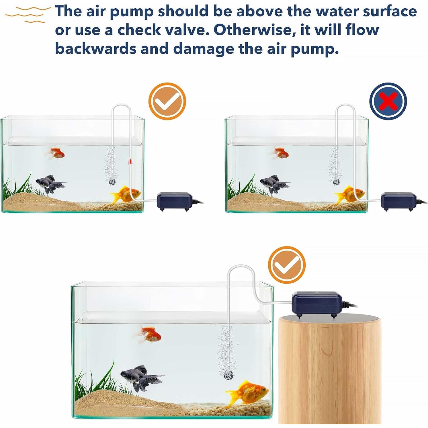 Bomba de aire para acuario Hygger 2W, silenciosa y compacta