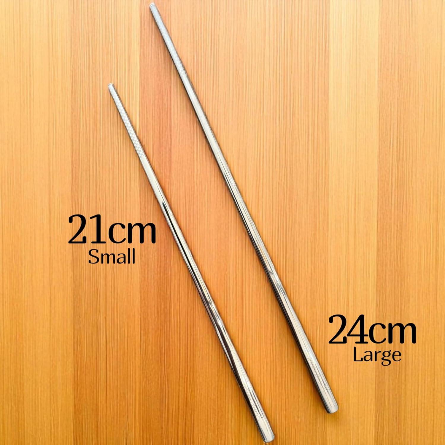 Palillos de Acero Inoxidable 316 Wooden Baker con Estuche 21cm