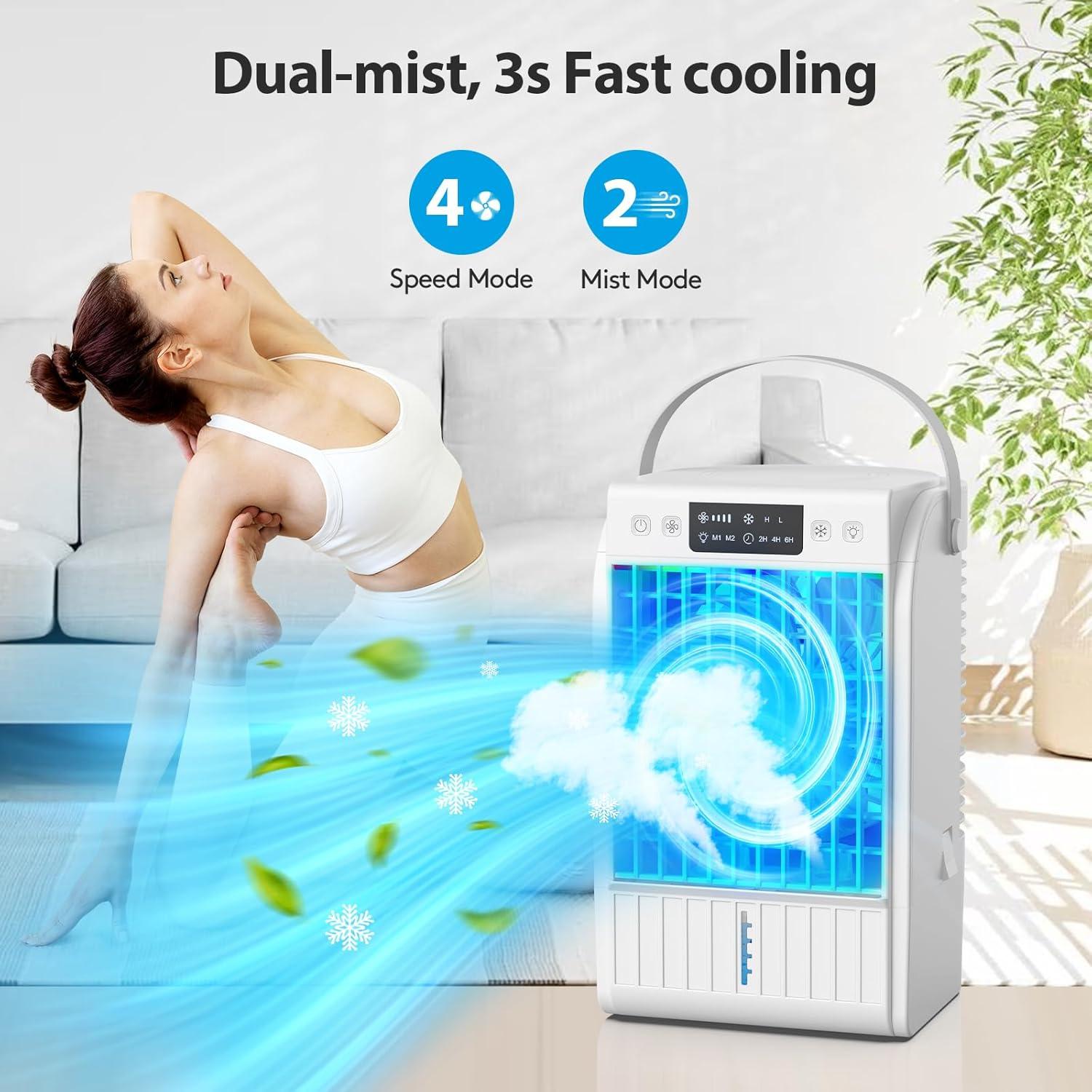 Aire Acondicionado Portátil JYewroom 4-en-1 Blanco 1500ml