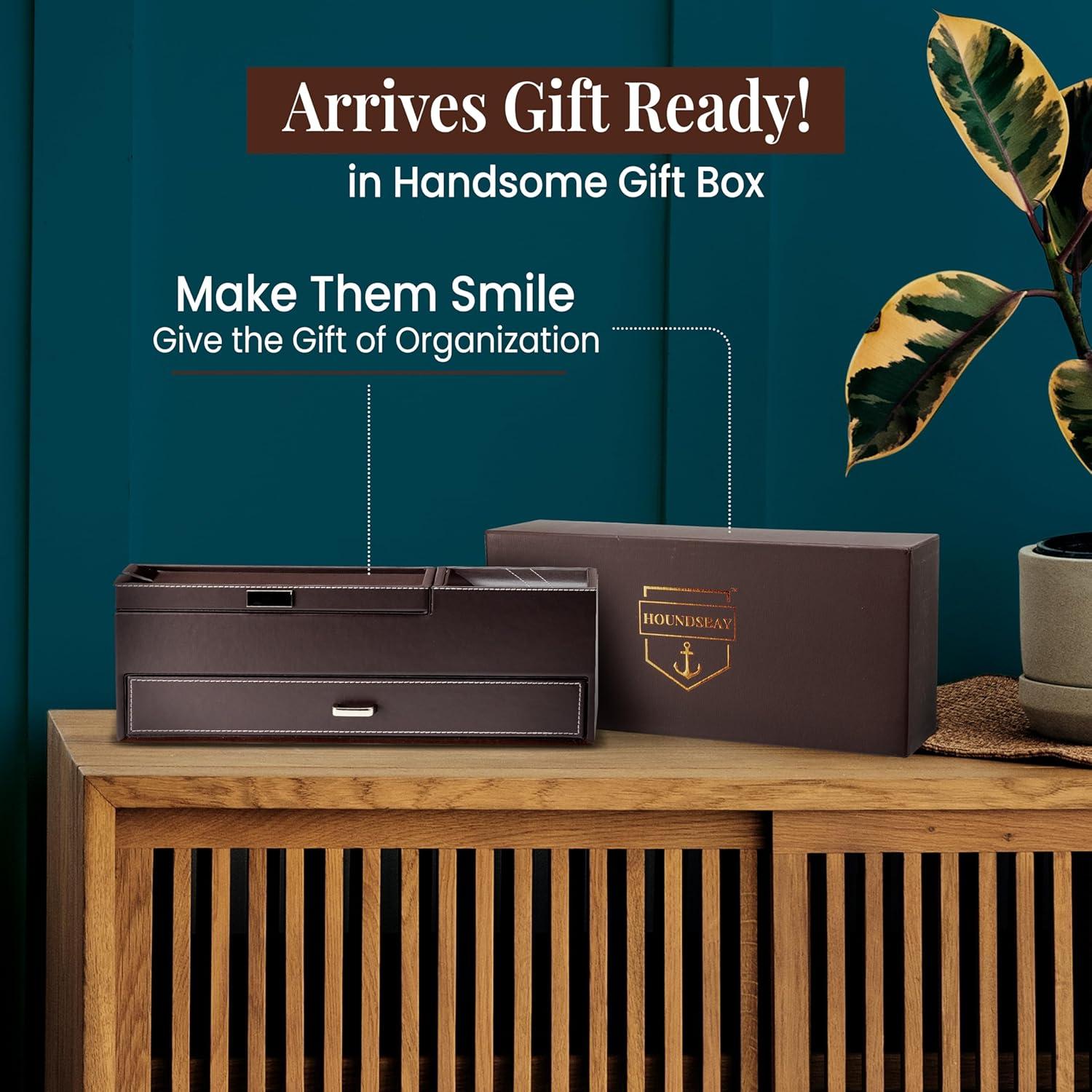 Bandeja de Valet HOUNDSBAY para Hombres - Organizador de Mesita de Noche