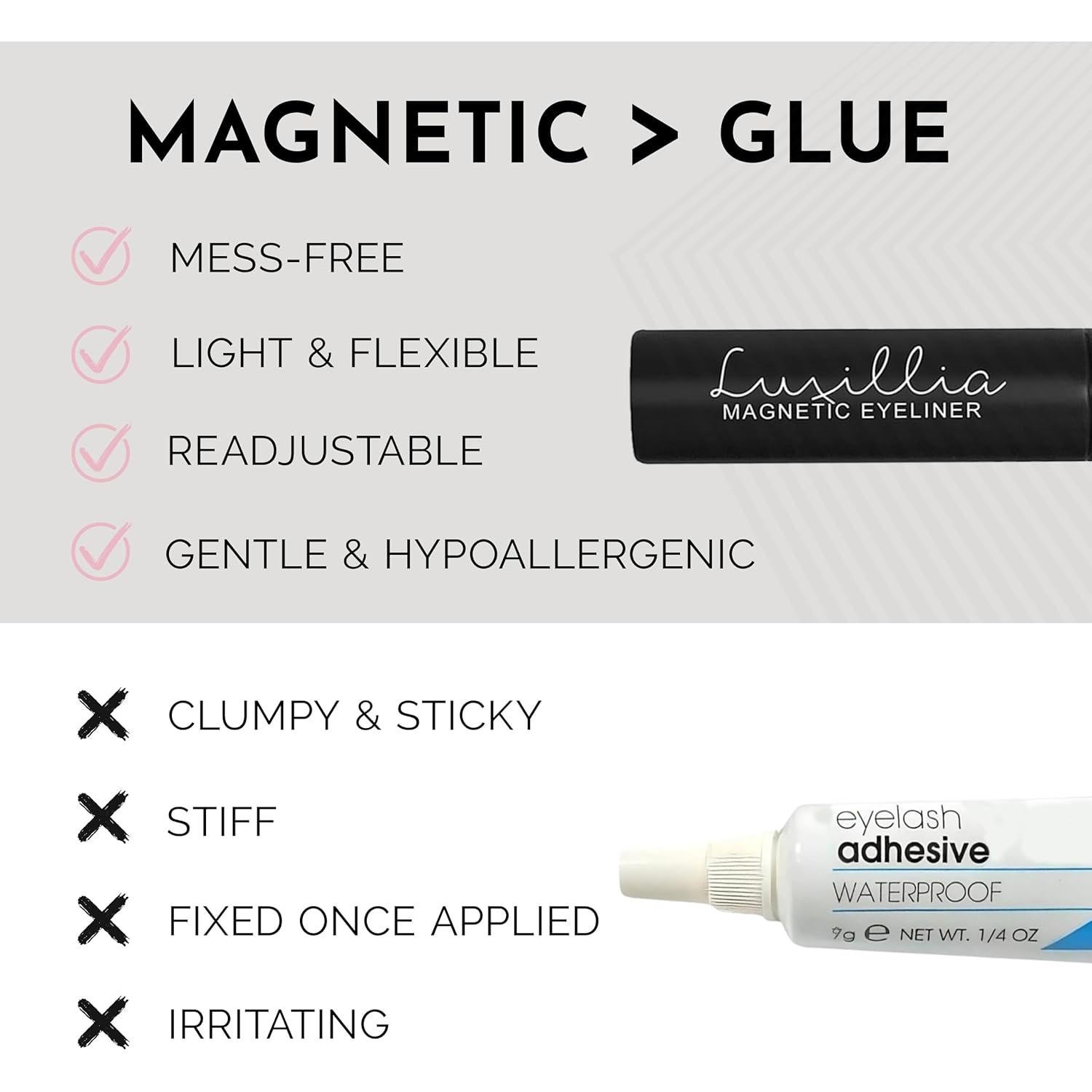 Eyeliner Magnético Negro Luxillia - 2 Tubos Impermeables