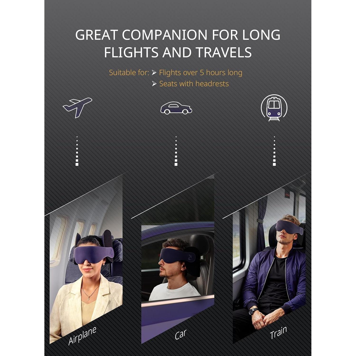 Almohada de Viaje Bonairest con Máscara de Ojos 3D - Soporte 360°