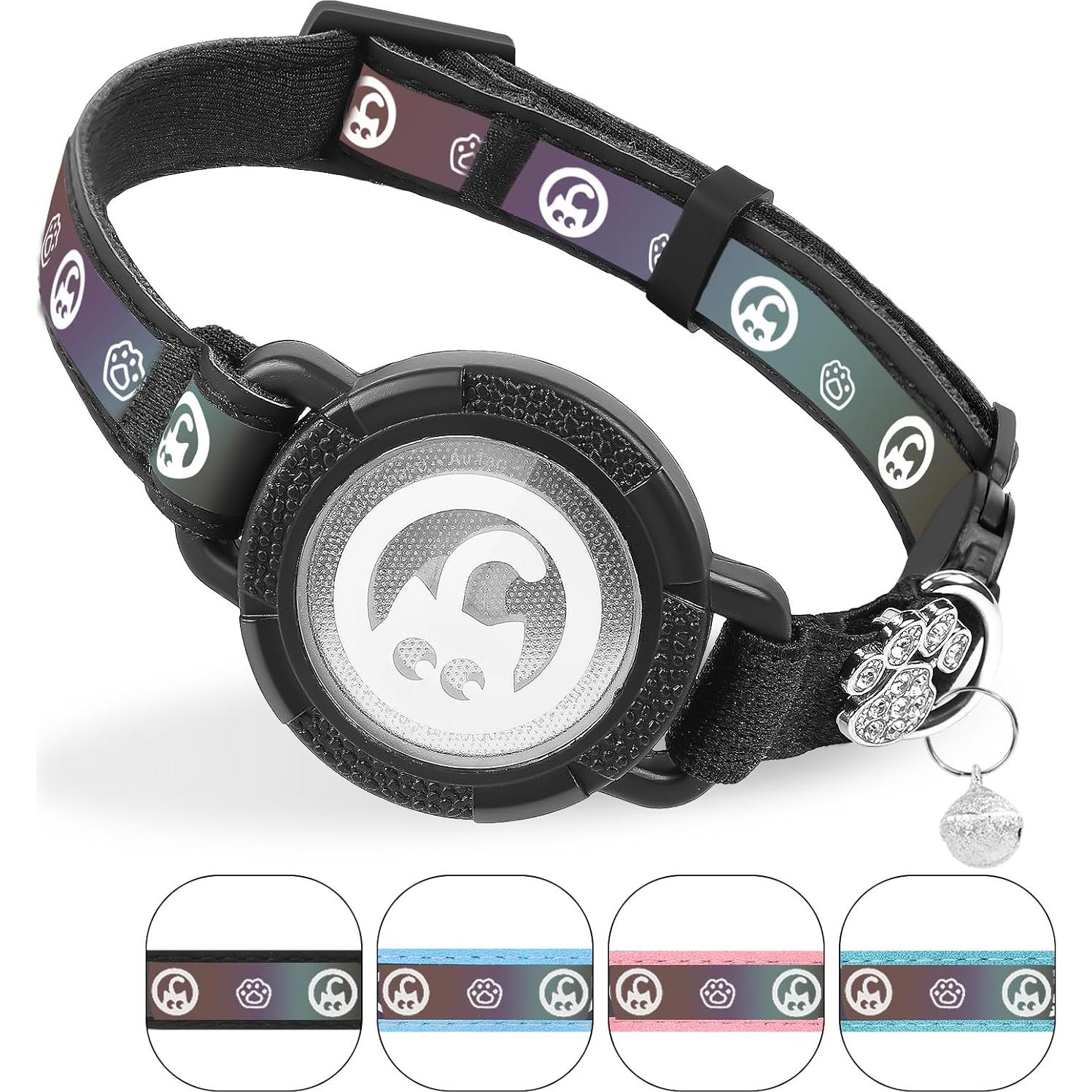 Collar para Gato Airtag Palamede Negro XS 19-23 cm Impermeable