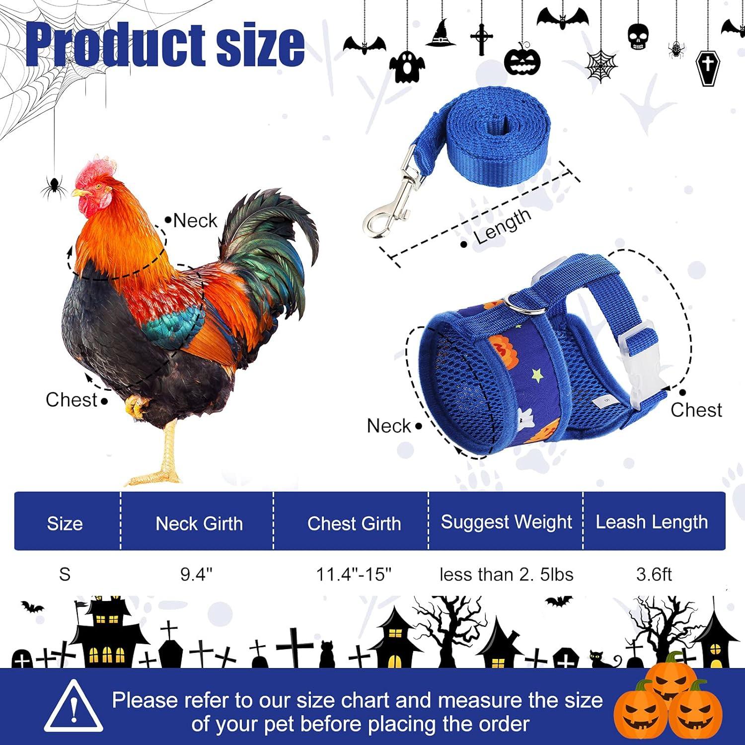 Arnés y Correa Ajustable Frienda para Gallinas - Fantasma y Calabaza