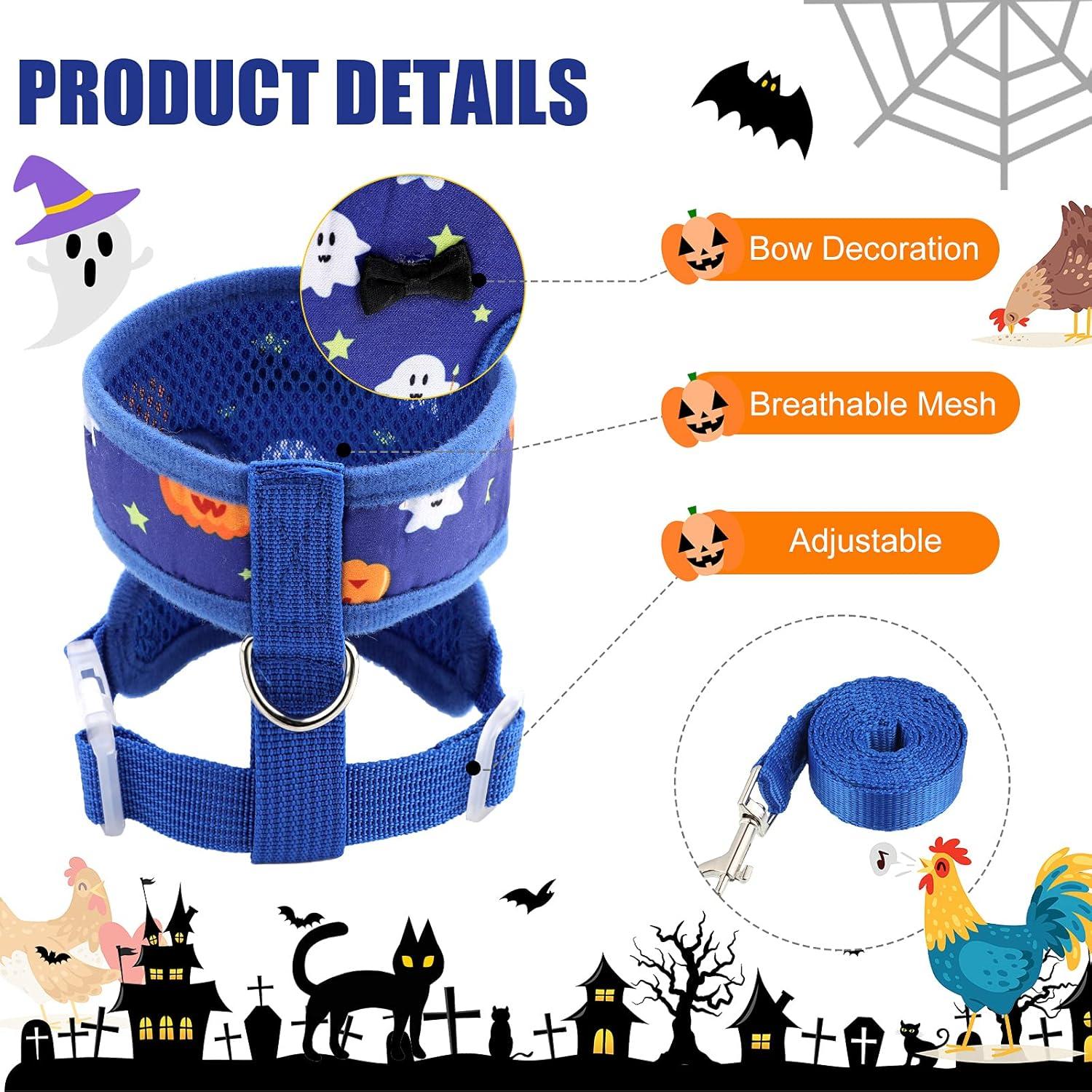 Arnés y Correa Ajustable Frienda para Gallinas - Fantasma y Calabaza