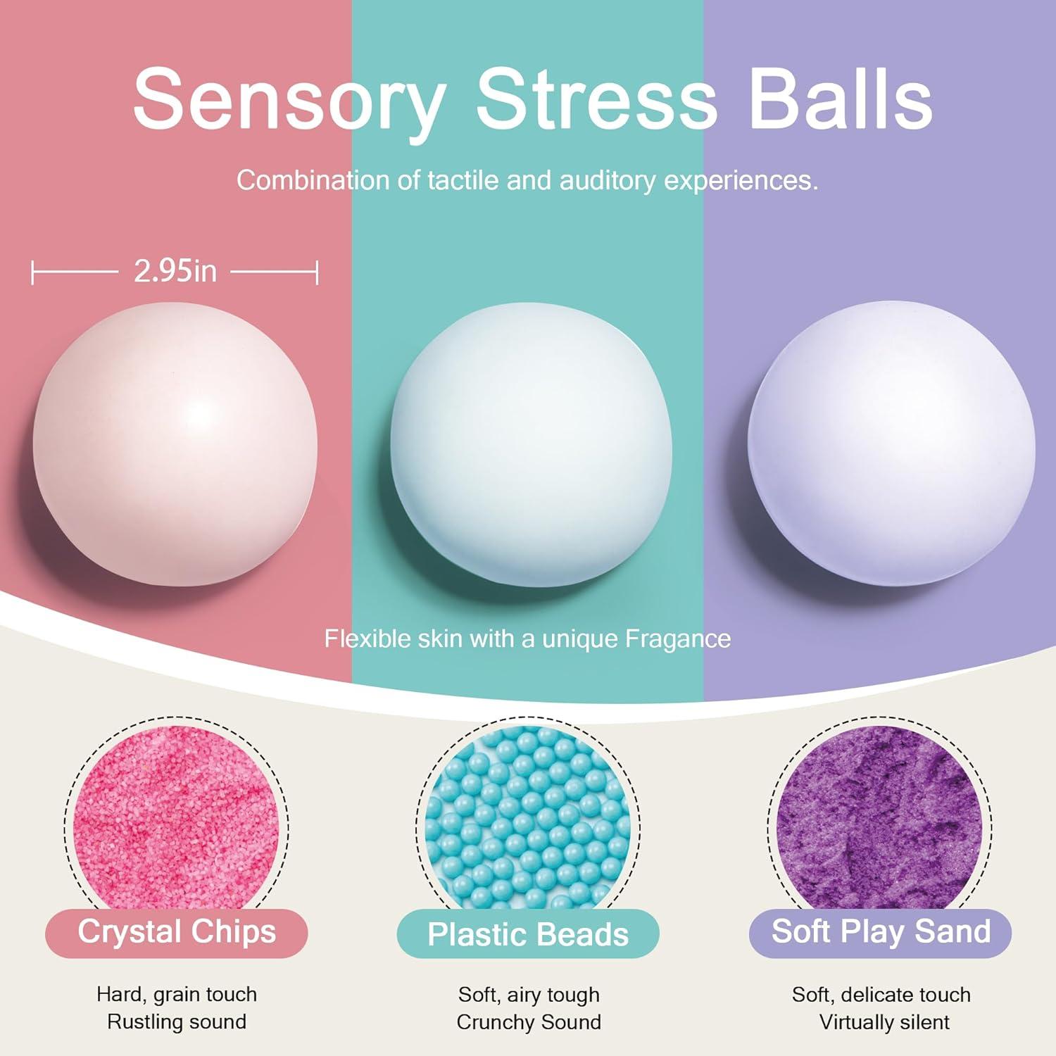 Pelotas Antiestrés ZIFTY 3 Piezas Suaves y Coloridas