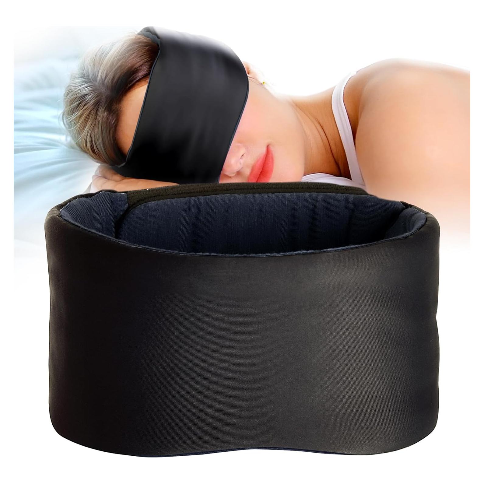 Máscara para dormir SARISUN negra con correa ajustable y suave