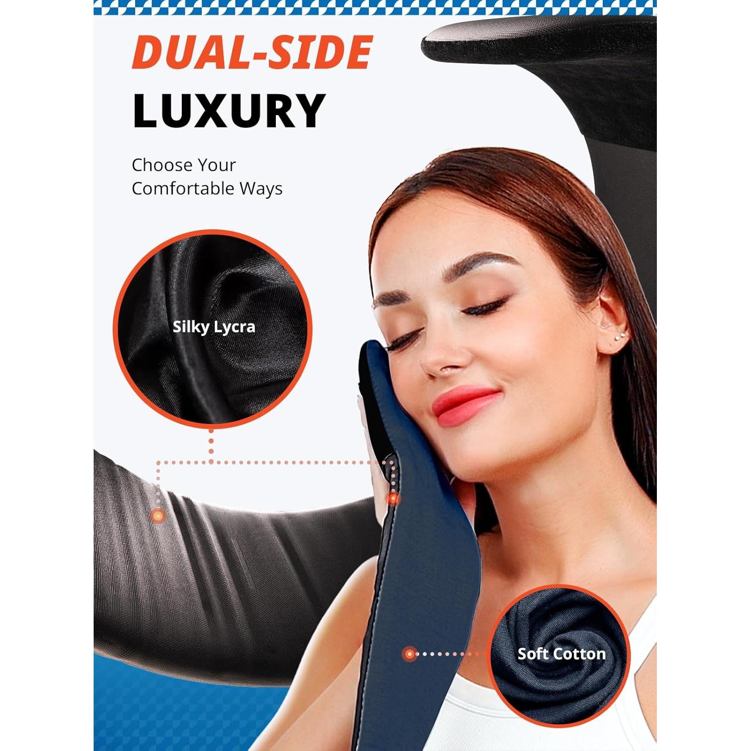 Máscara para dormir SARISUN negra con correa ajustable y suave