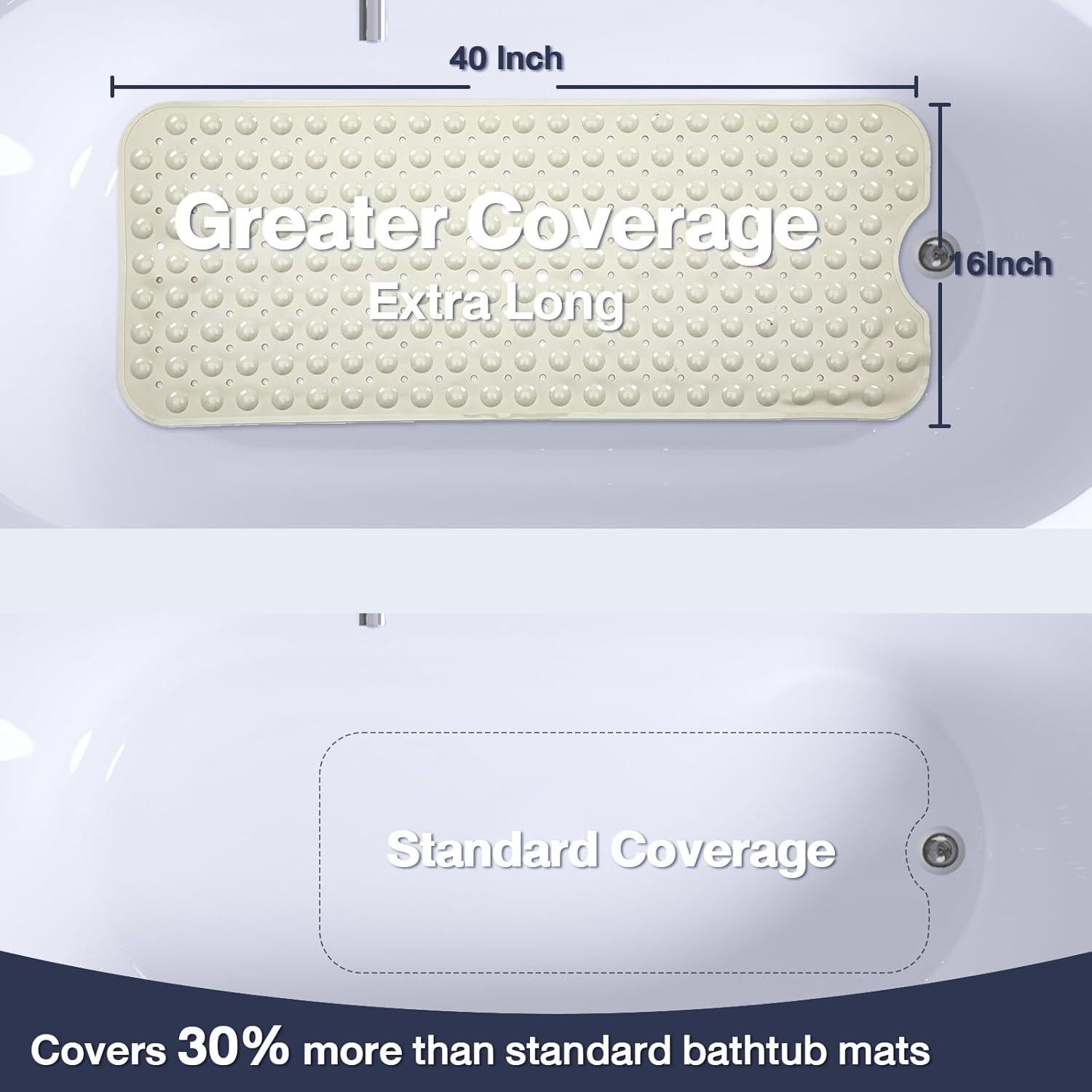 Alfombrilla de Baño Antideslizante Naoloture Beige 101.6x40.6cm