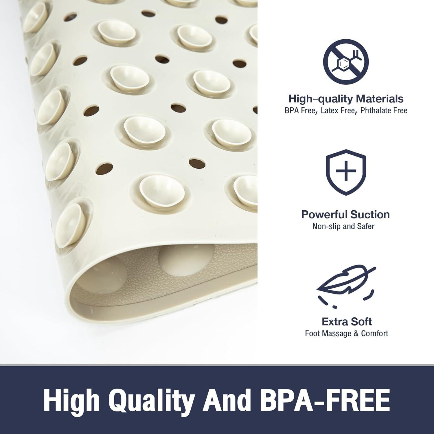 Alfombrilla de Baño Antideslizante Naoloture Beige 101.6x40.6cm