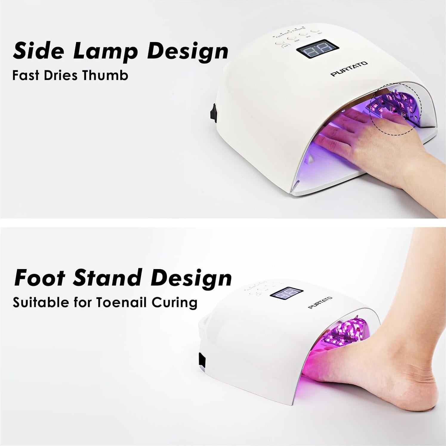 Lámpara de Uñas UV LED Recargable PURTATO JC-22 18000mAh