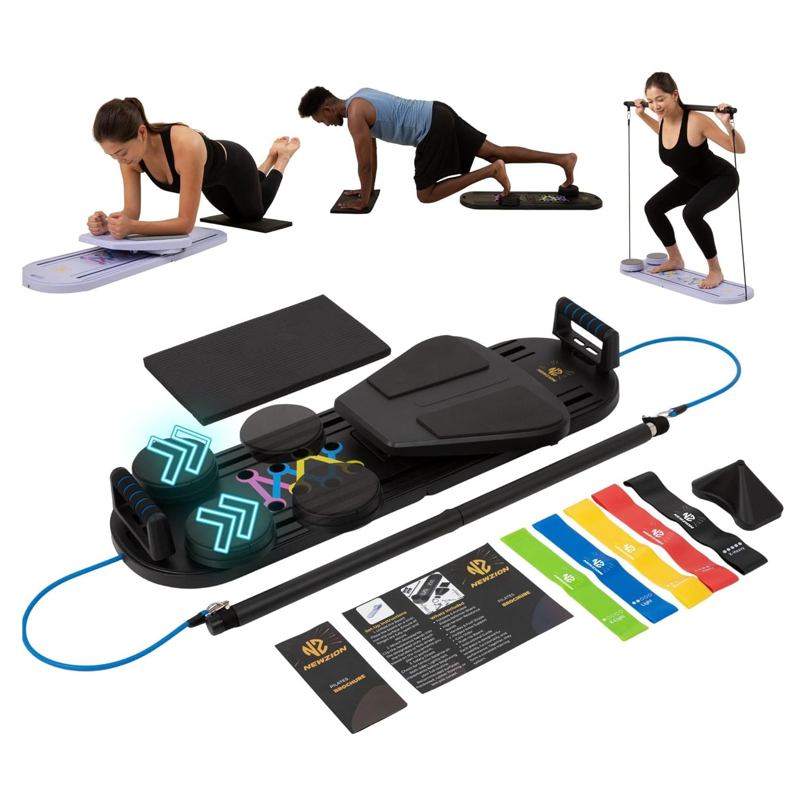 Tabla de Reformer Pilates 7-en-1 NewZion Plegable con Accesorios