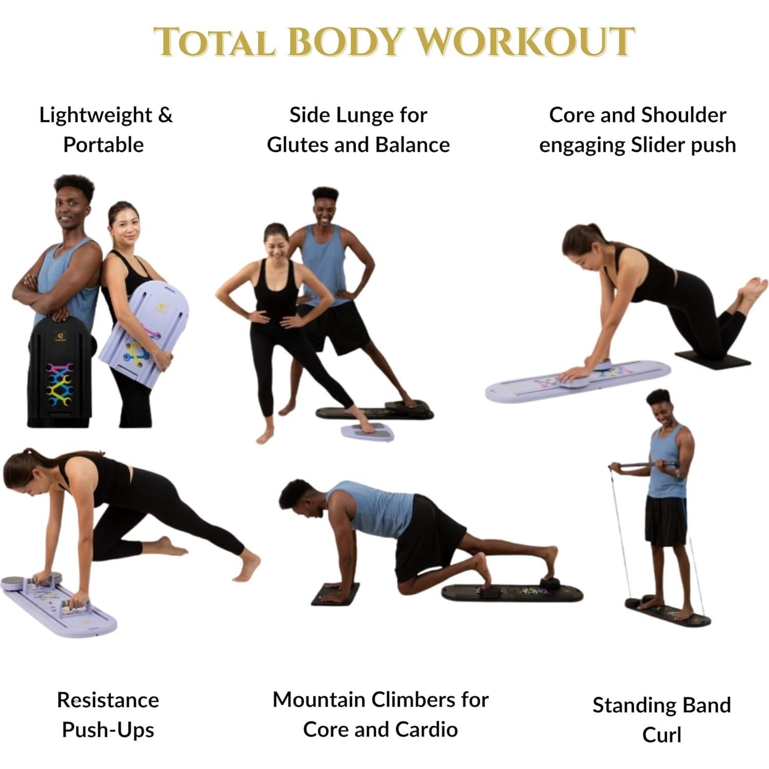 Tabla de Reformer Pilates 7-en-1 NewZion Plegable con Accesorios