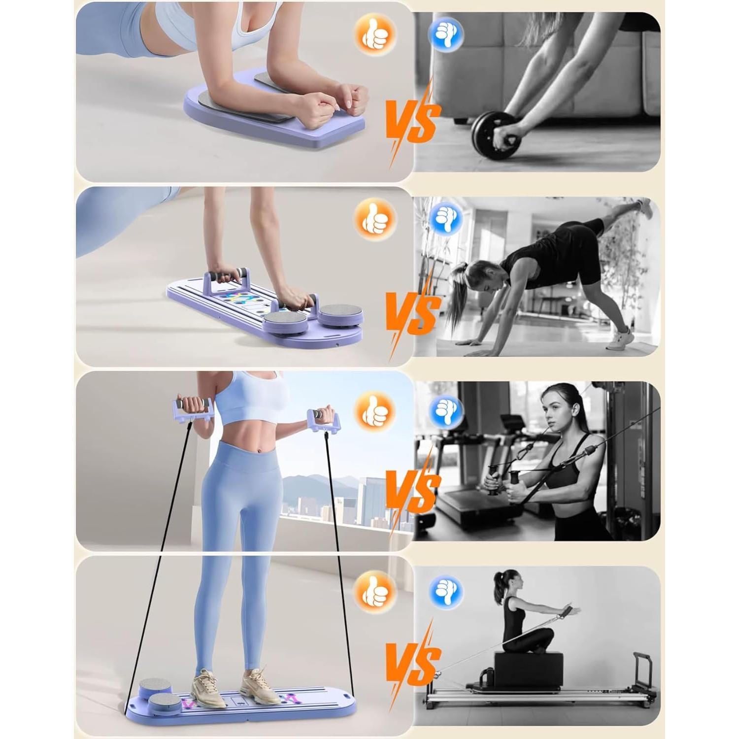 Tabla de Reformer Pilates 7-en-1 NewZion Plegable con Accesorios