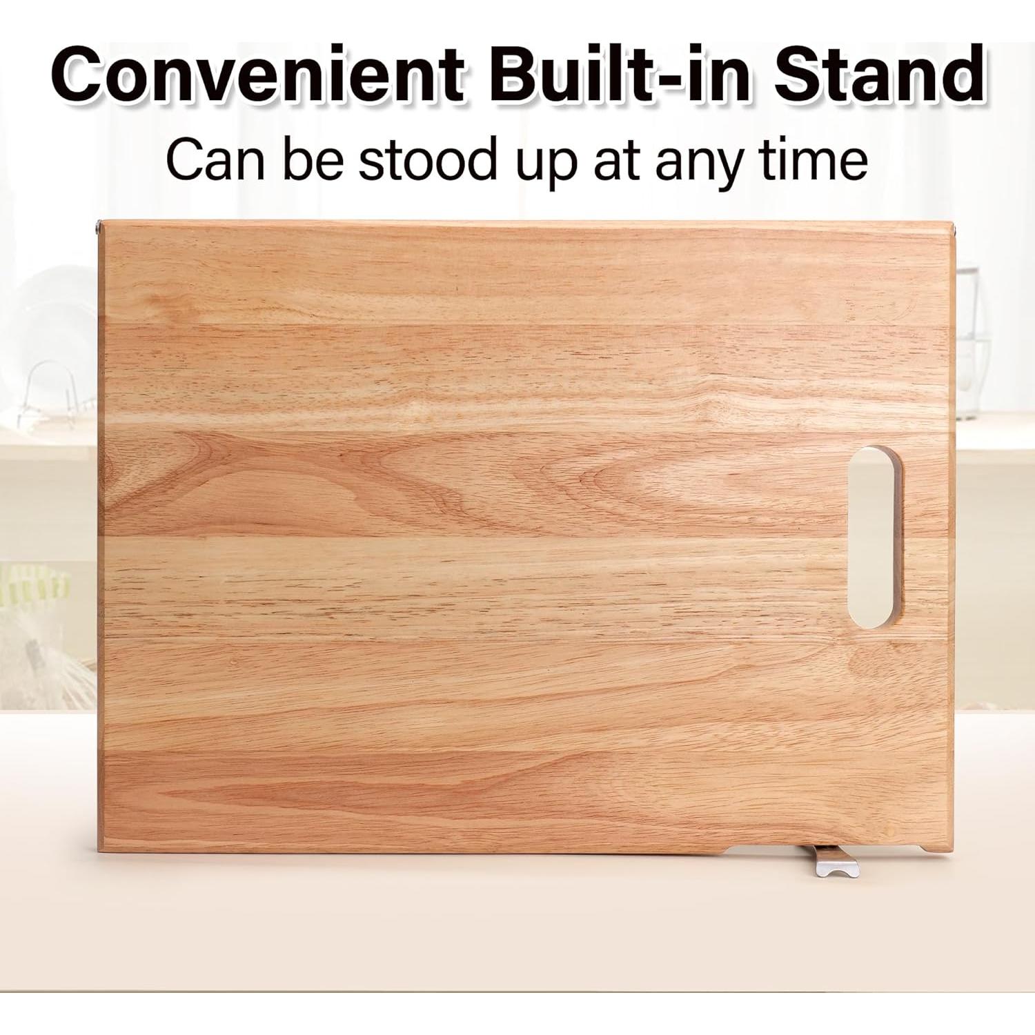 Tabla de Cortar de Madera de Caucho TJ POP 40x30cm Multifuncional