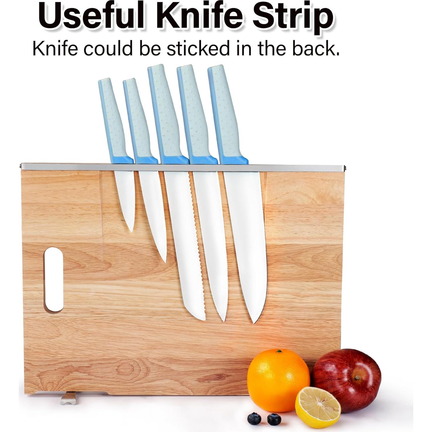 Tabla de Cortar de Madera de Caucho TJ POP 40x30cm Multifuncional