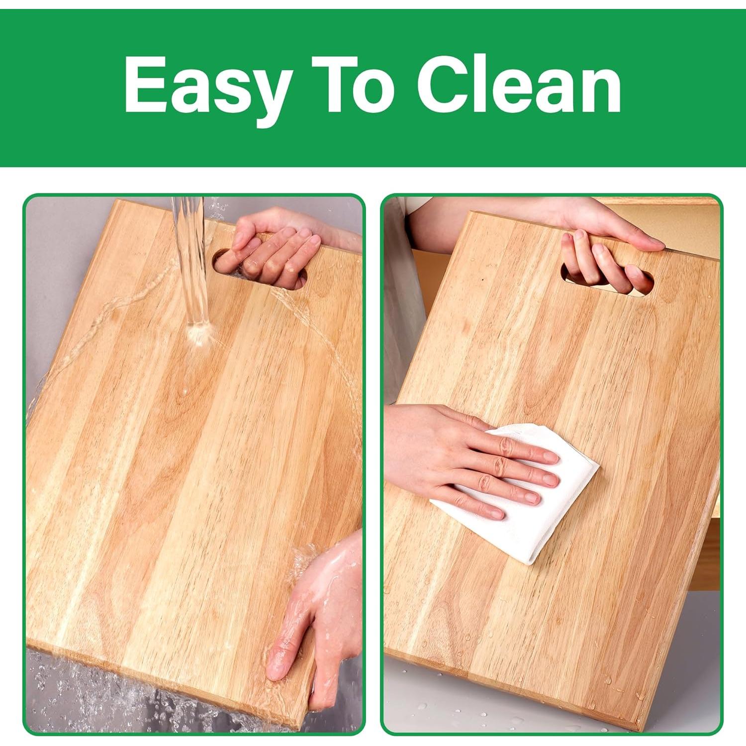 Tabla de Cortar de Madera de Caucho TJ POP 40x30cm Multifuncional