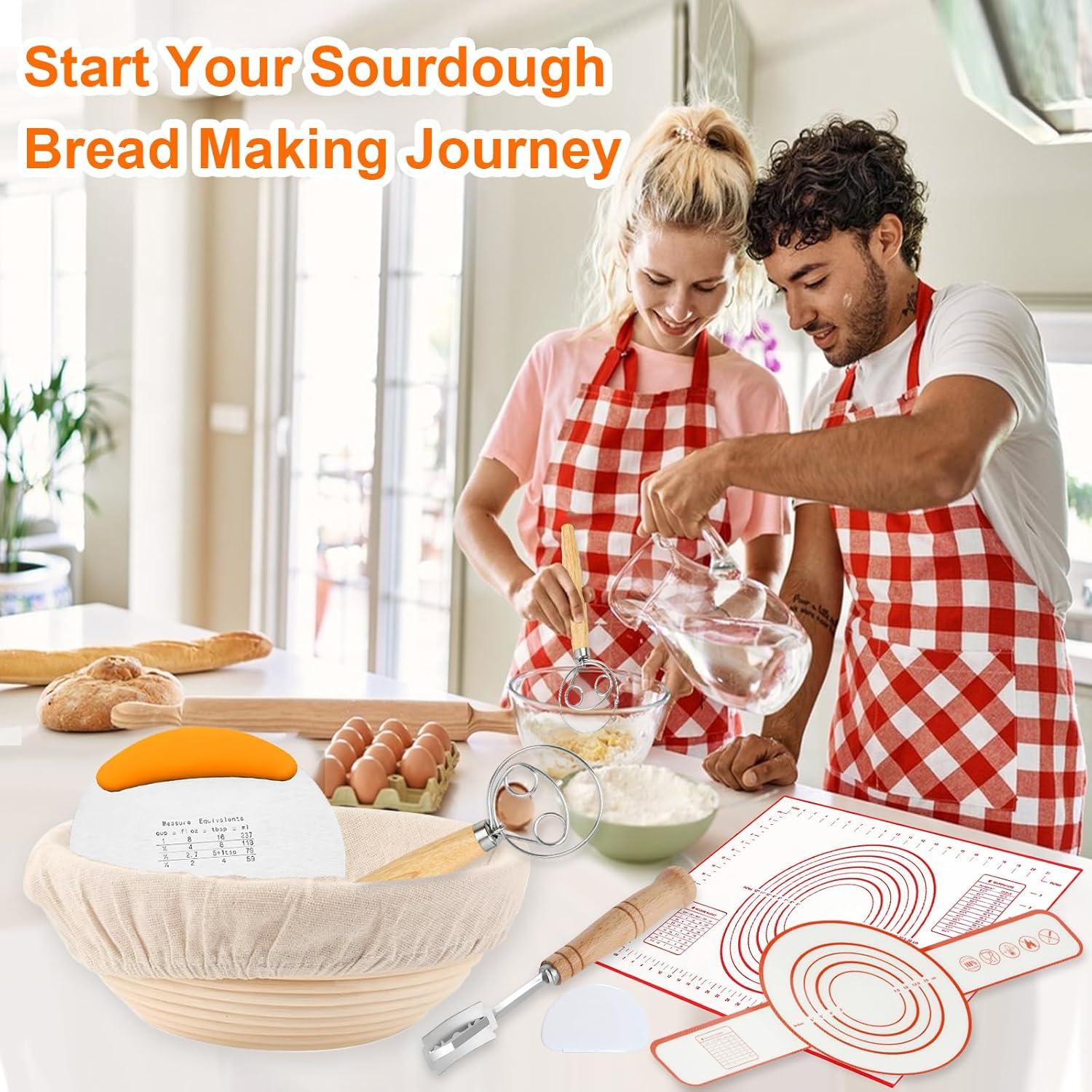 Juego de Cestas de Prueba de Pan KOAKOMI 2PCS 23cm con Accesorios