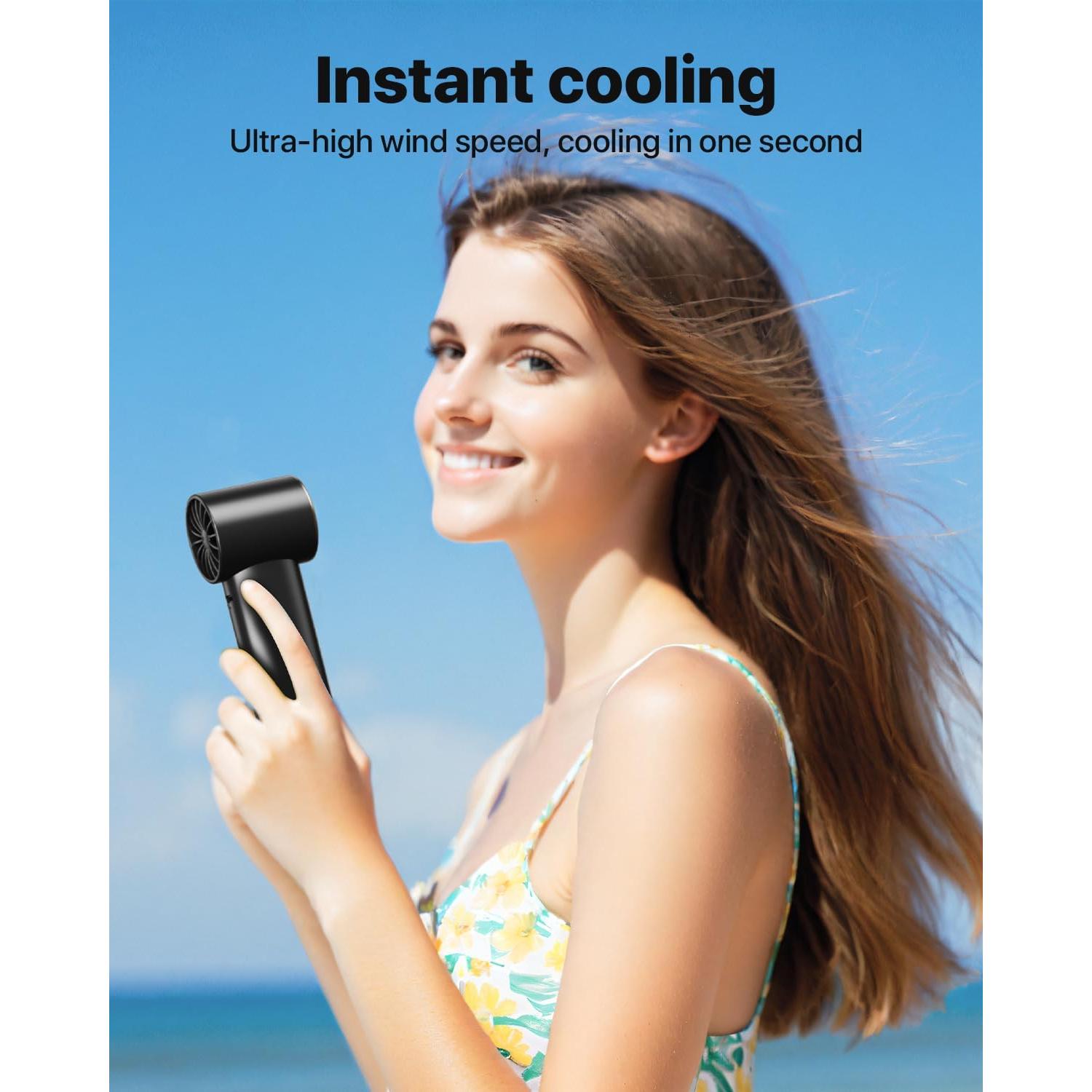 Ventilador Portátil SWEETFULL 3600mAh Alta Velocidad Negro