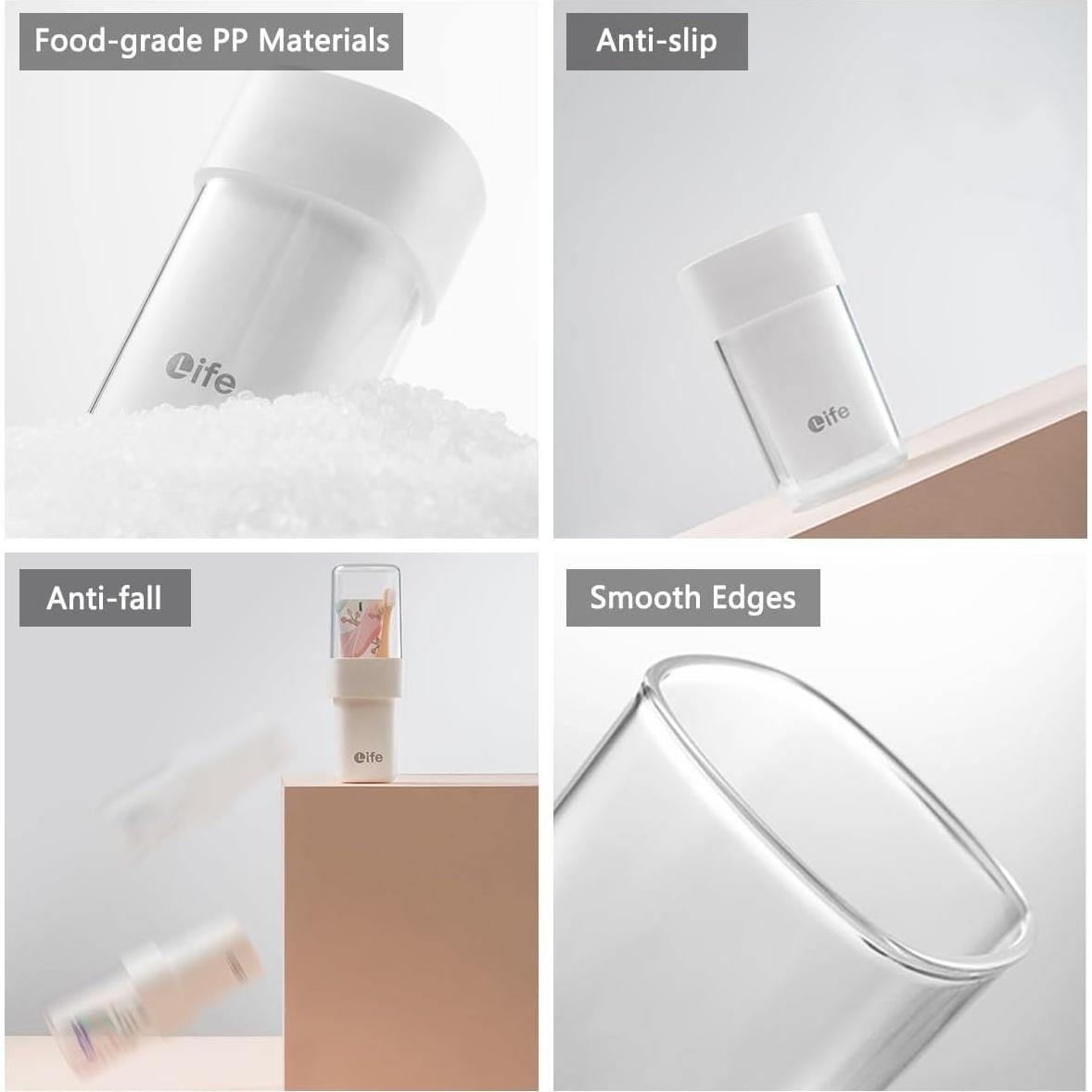 Estuche de Cepillo de Dientes de Viaje Dotbengc Gris 2 en 1