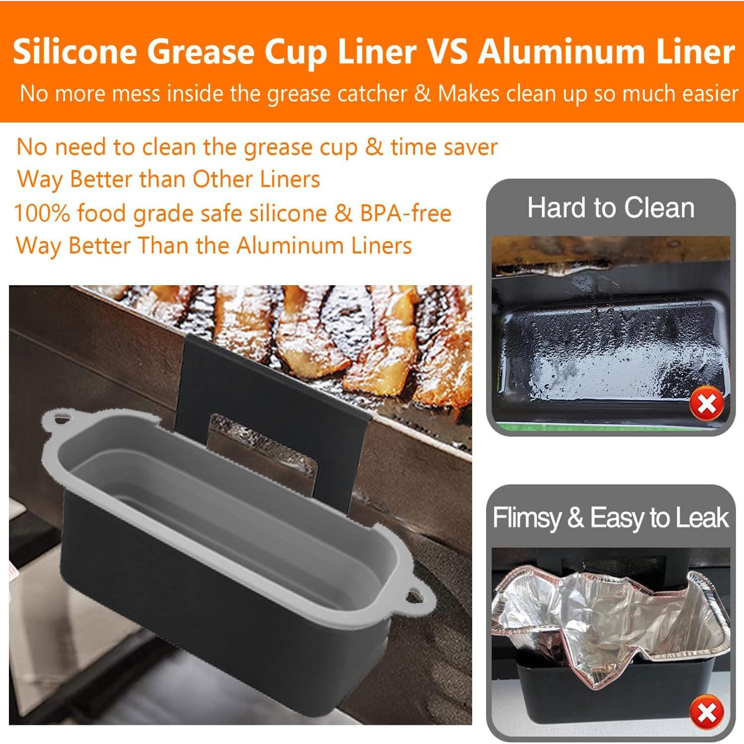 Forros de Silicona Reutilizables para Tazas de Grasa Blackstone - 2 Piezas