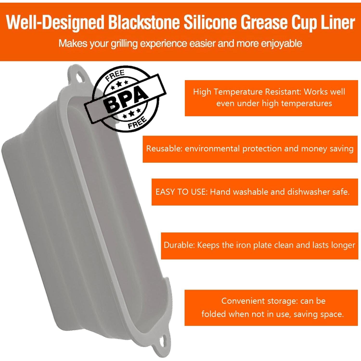 Forros de Silicona Reutilizables para Tazas de Grasa Blackstone - 2 Piezas