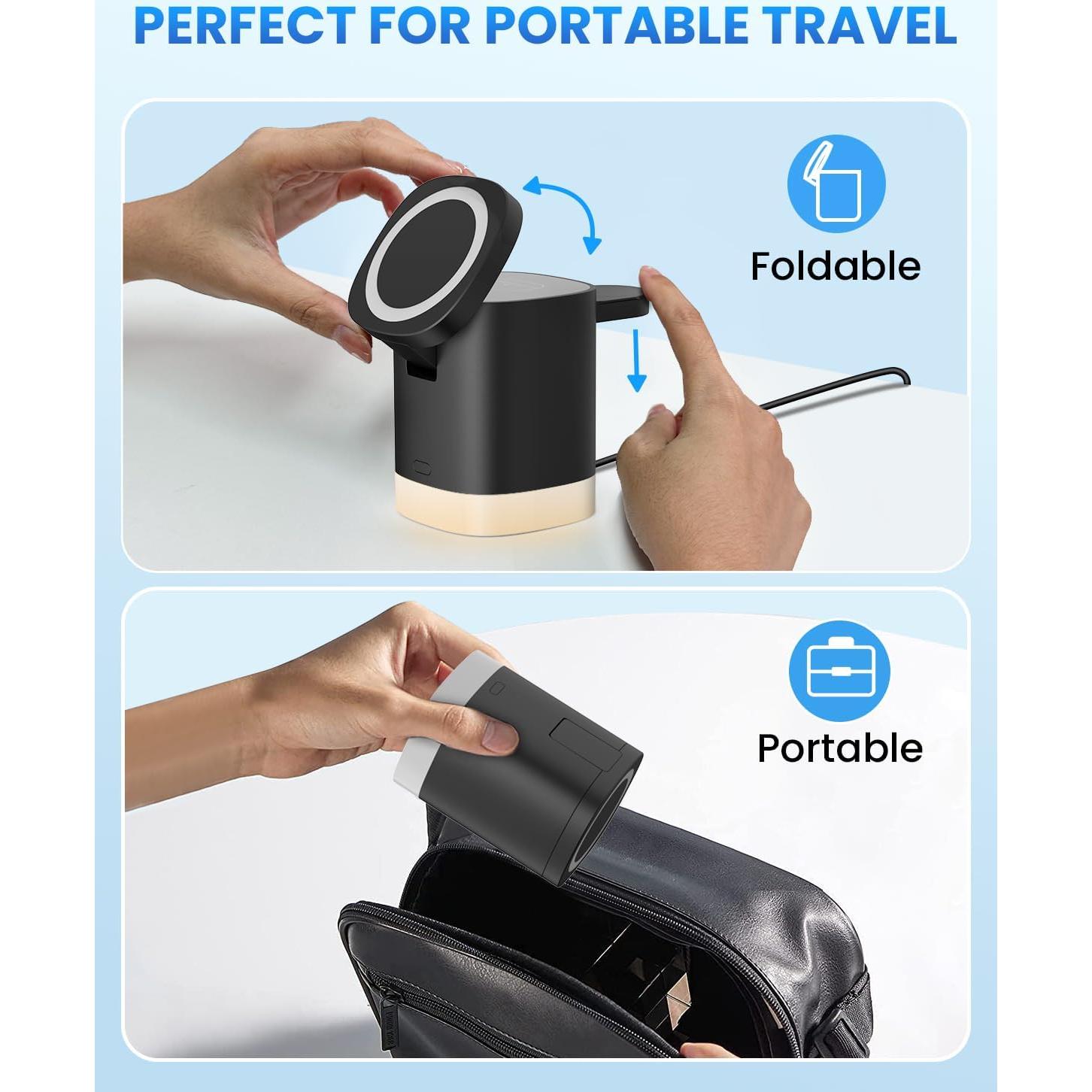 Cargador Inalámbrico 3 en 1 JoyGeek MagSafe para iPhone 12-16