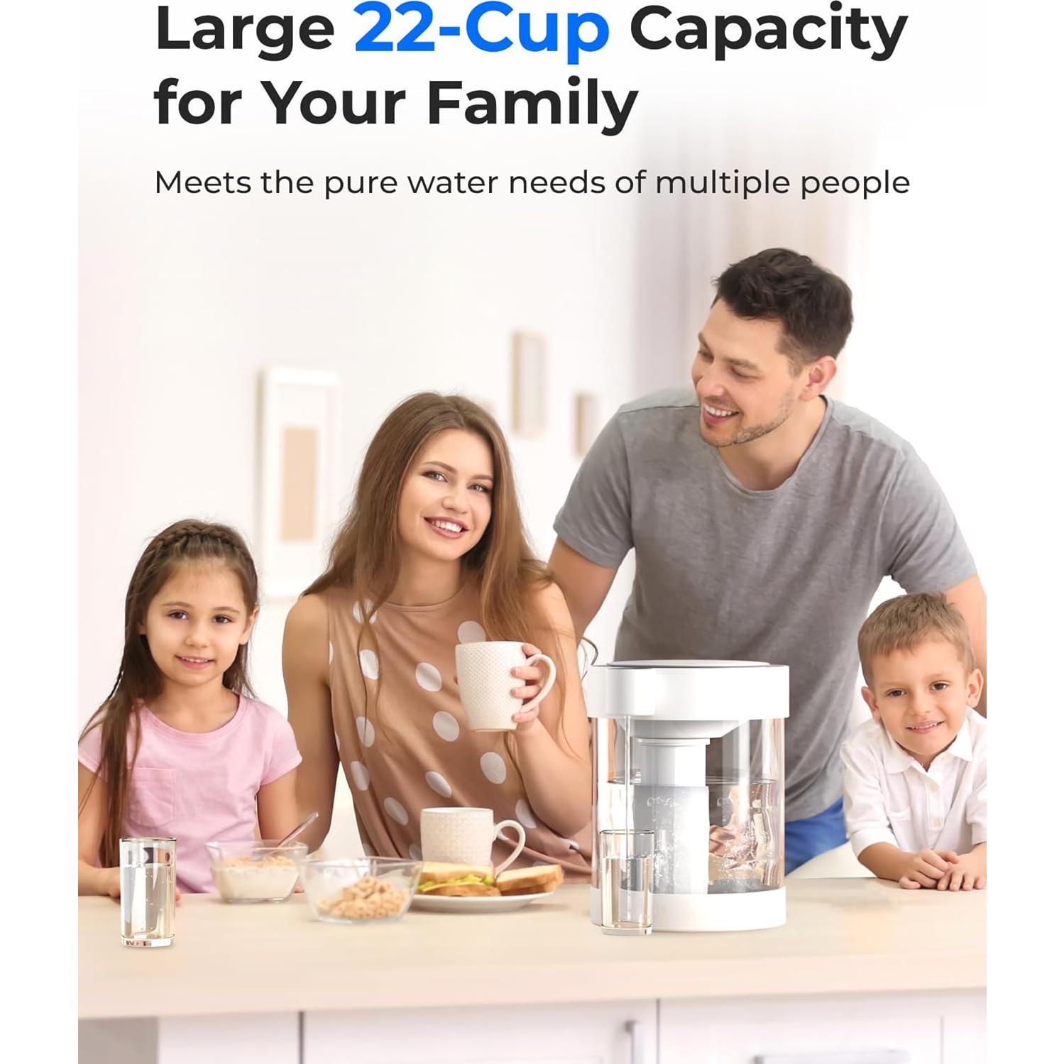 Dispensador de Agua Eléctrico Waterdrop 0 TDS 22 Tazas Vidrio