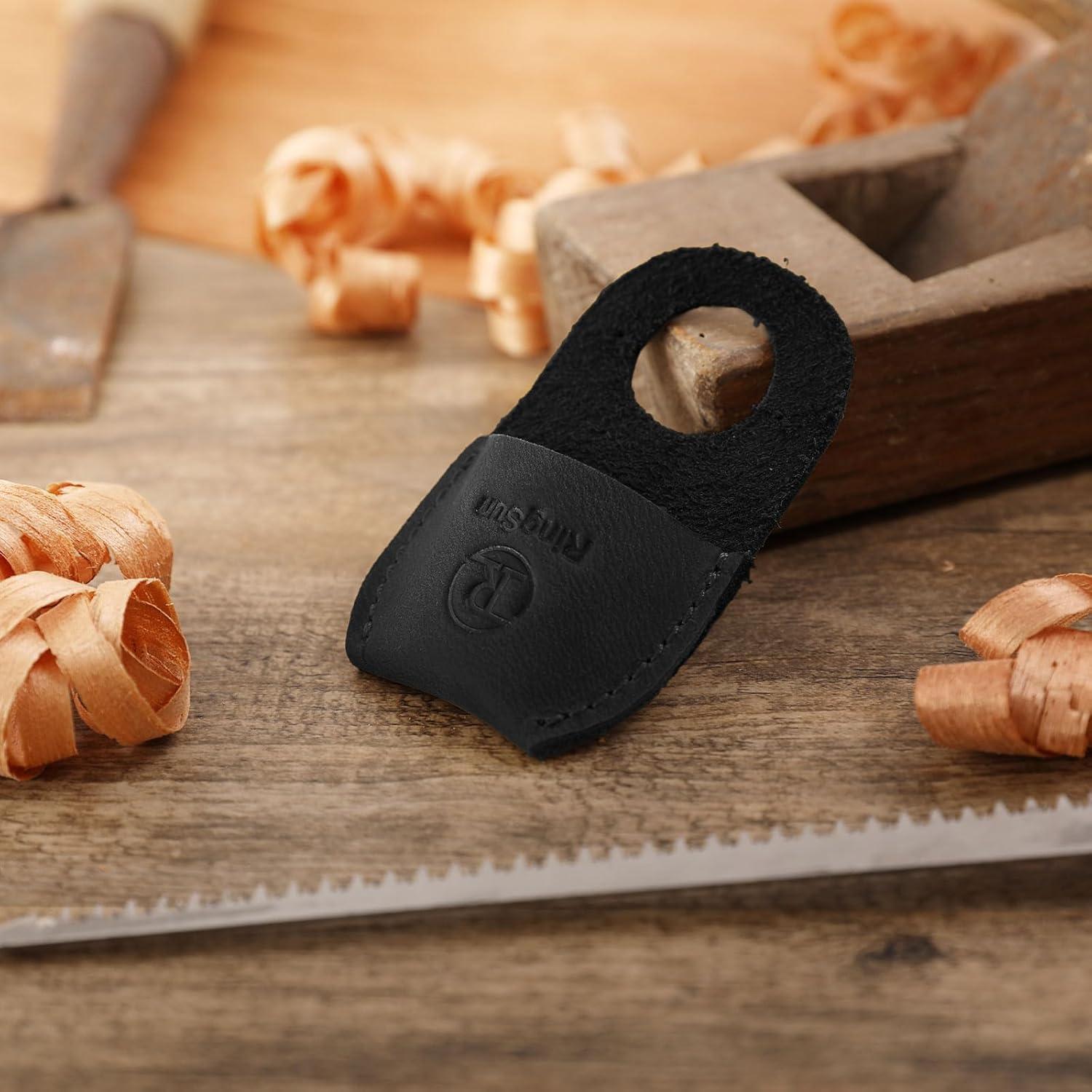 Protector de Pulgar RingSun de Cuero para Tallado en Madera